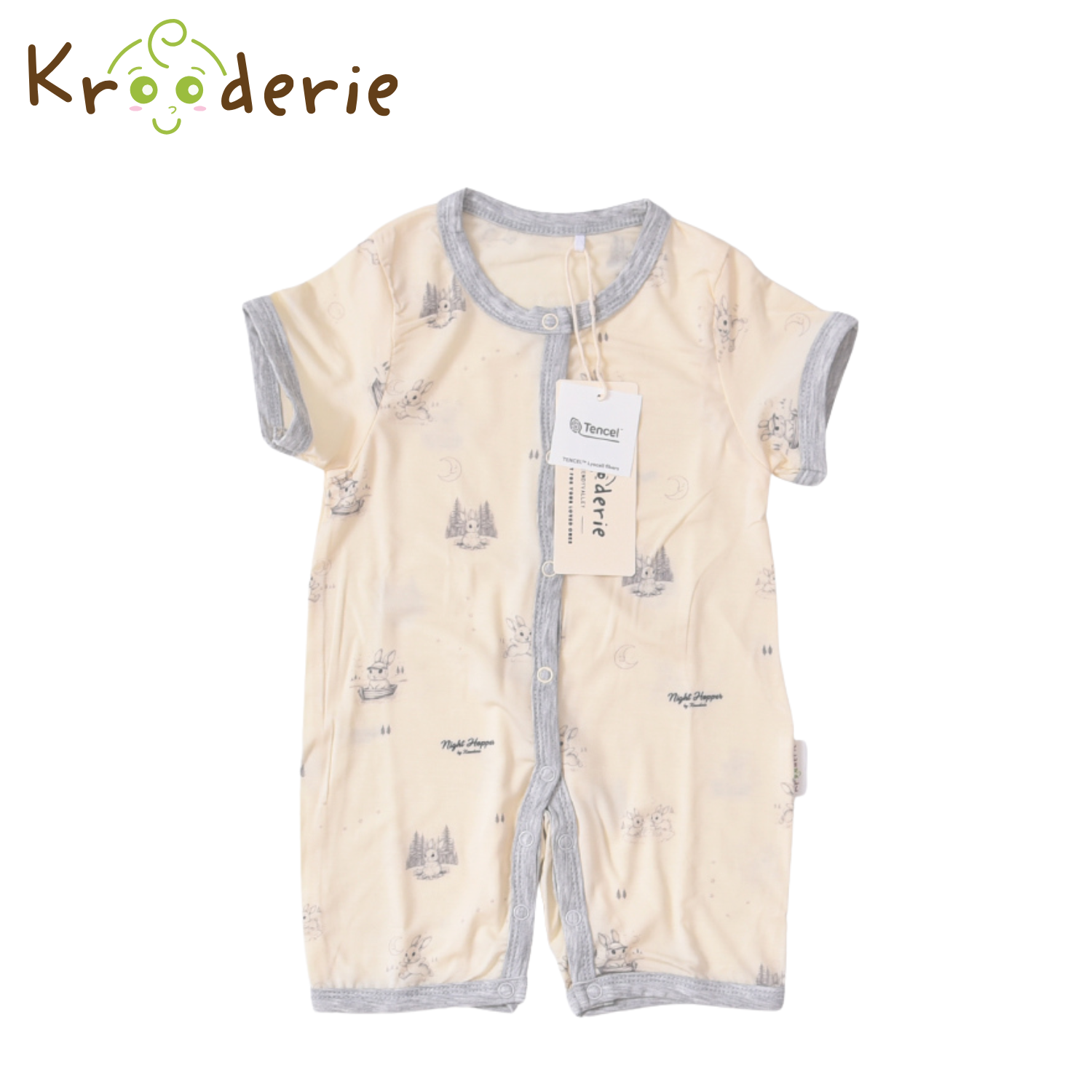 Krooderie TENCEL Short Sleeve Short Pant Button Romper