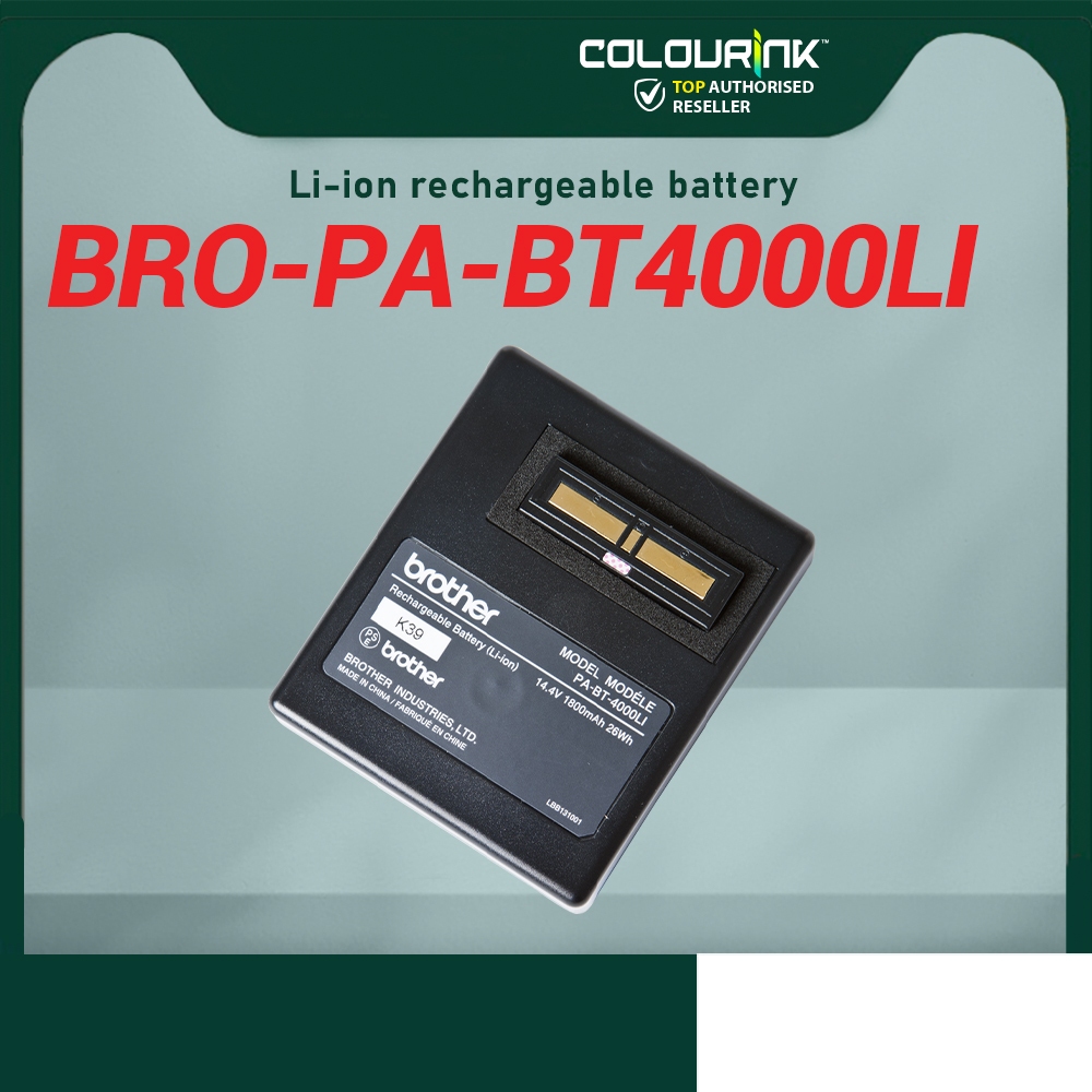 Brother Original PA-BT-4000LI Rechargeable Lithium Ion 1800 mAh Battery PT-P900w PT-P950NW RJ-4030 RJ-4040 BT4000
