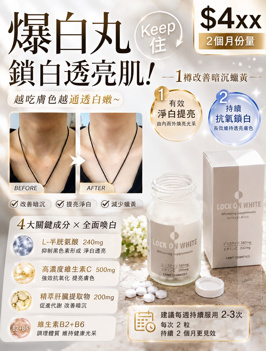 買1送1 日本🇯🇵Lock on white 鎖住白（120粒）