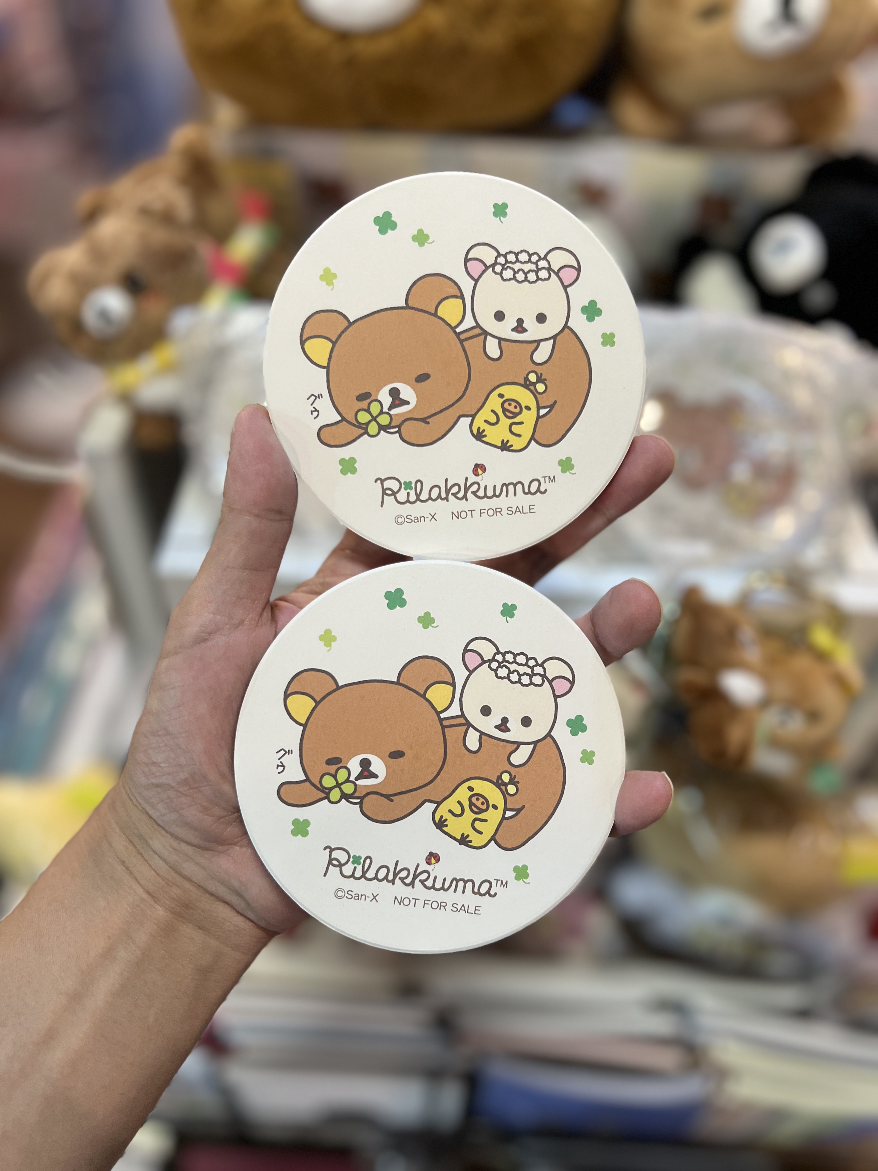 《現貨》全新日本專店限定Rilakkuma四葉草系列杯墊