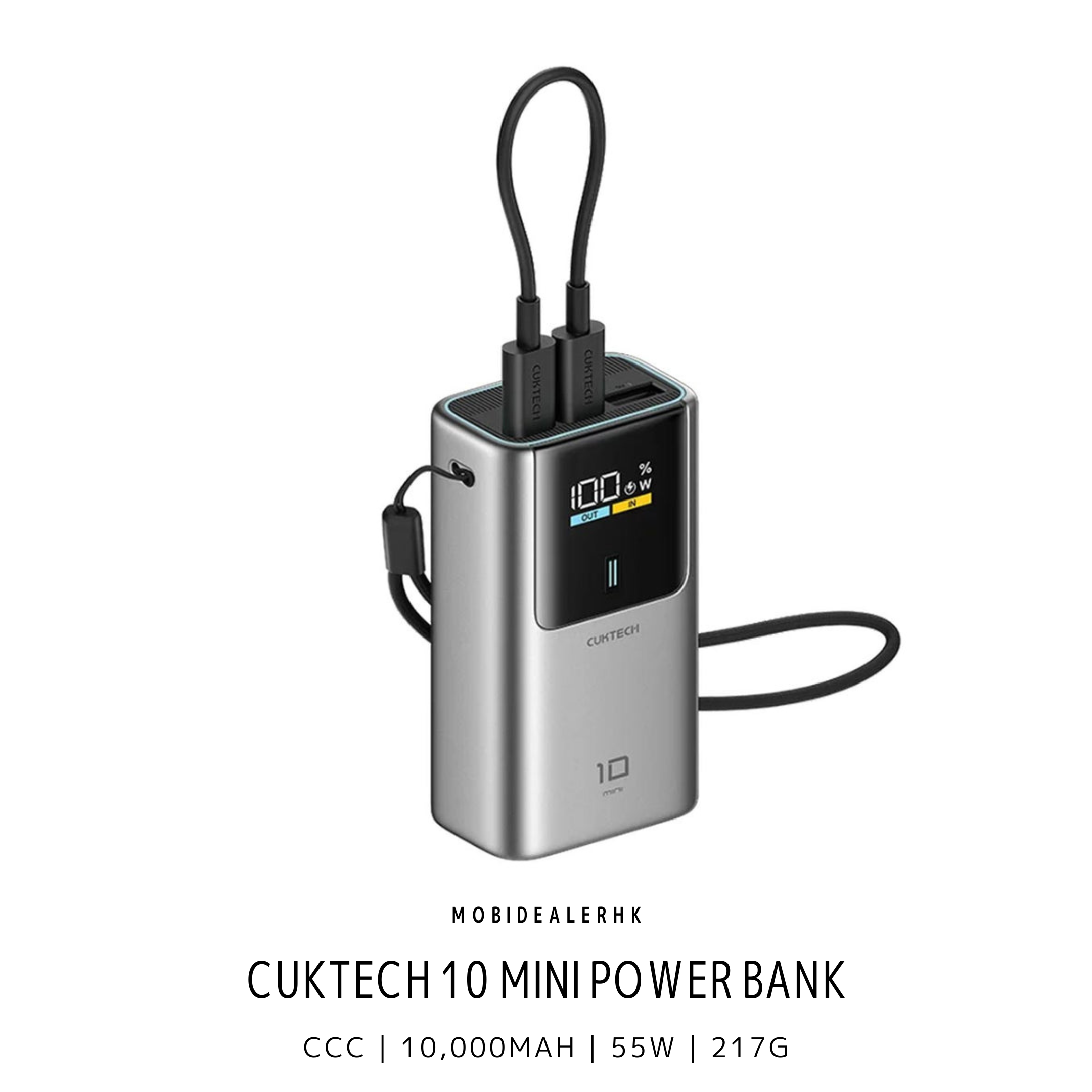 CUKTECH 10 Mini Power Bank | 酷態科 10號Mini行動電源 | 行動電源 | 3C認證 | 10,000mAh | 55W | 217g