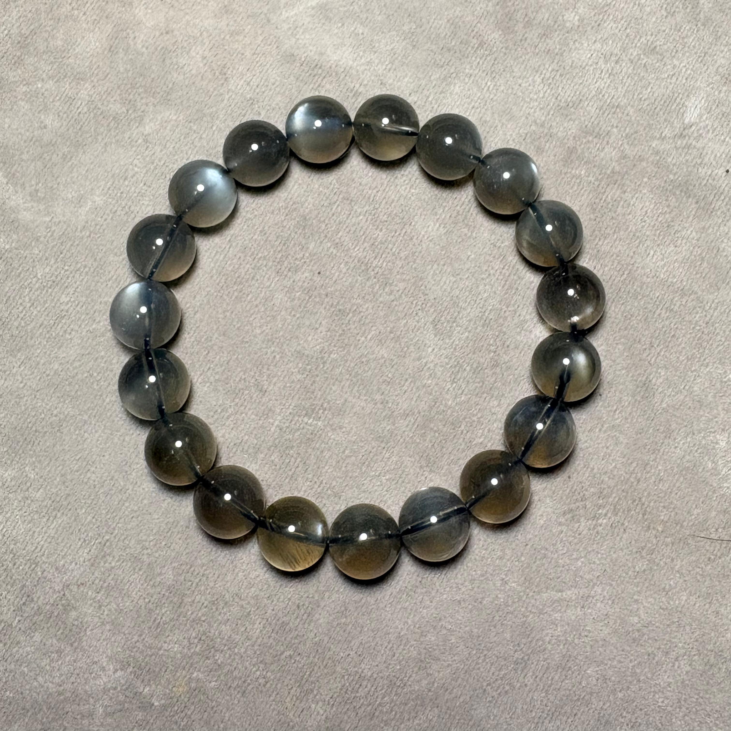 黑月亮石手串 No.4559 規格：10.5 mm 珠16cm手圍