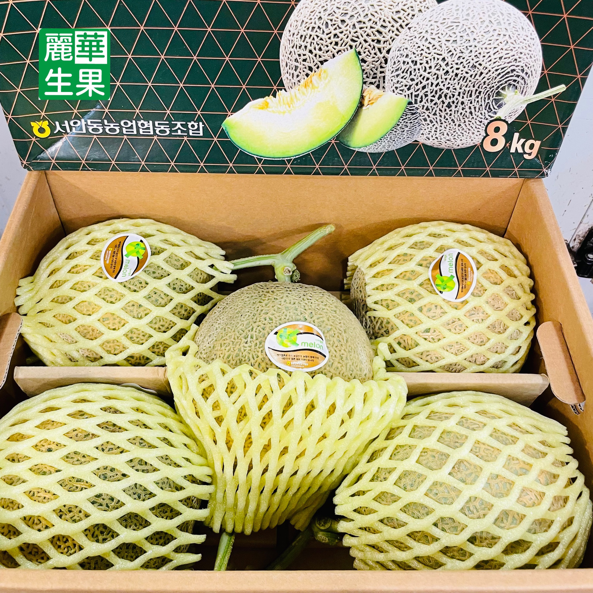 韓國【香甜青肉網紋蜜瓜】 $95/1個