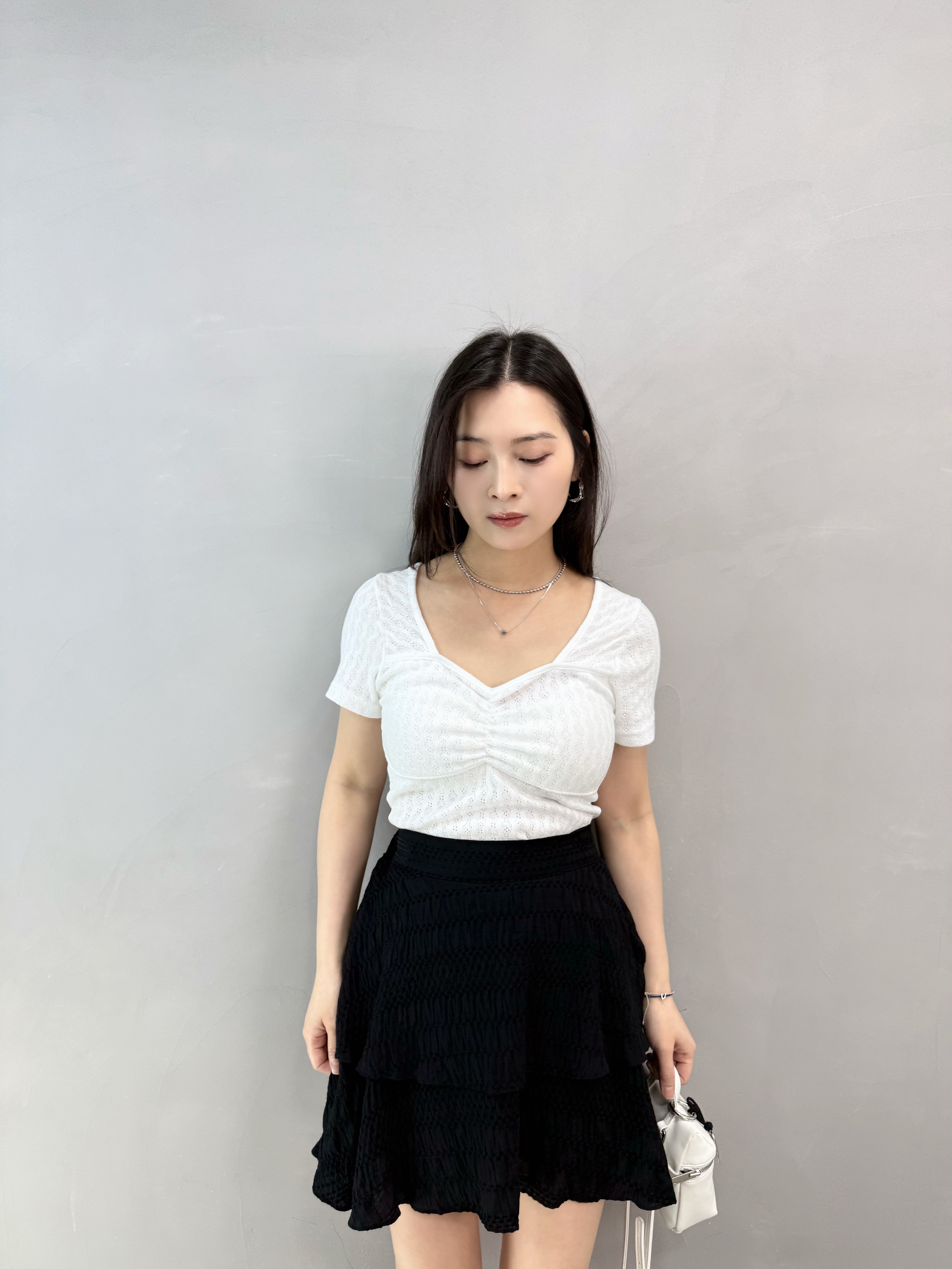 M80 壓花層層裙褲