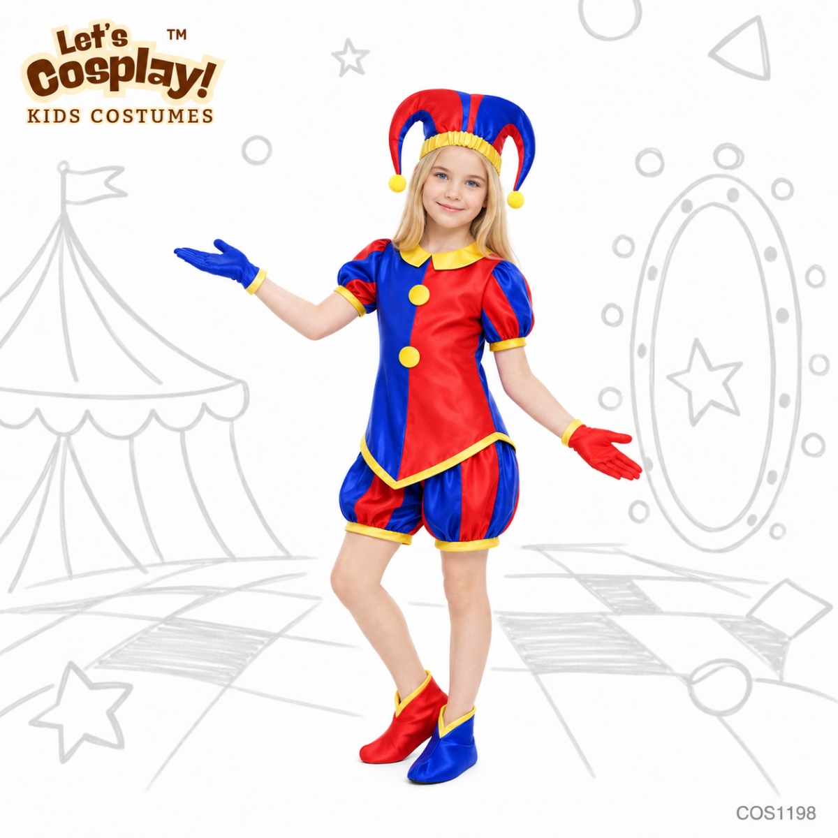 兒童驚奇數位馬戲團帕姆尼主題服裝｜The Amazing Digital Circus Pomni Costume｜COS1198