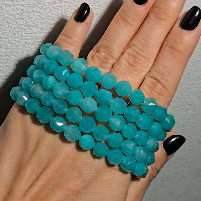 Faceted amazonite bracelets - JW90