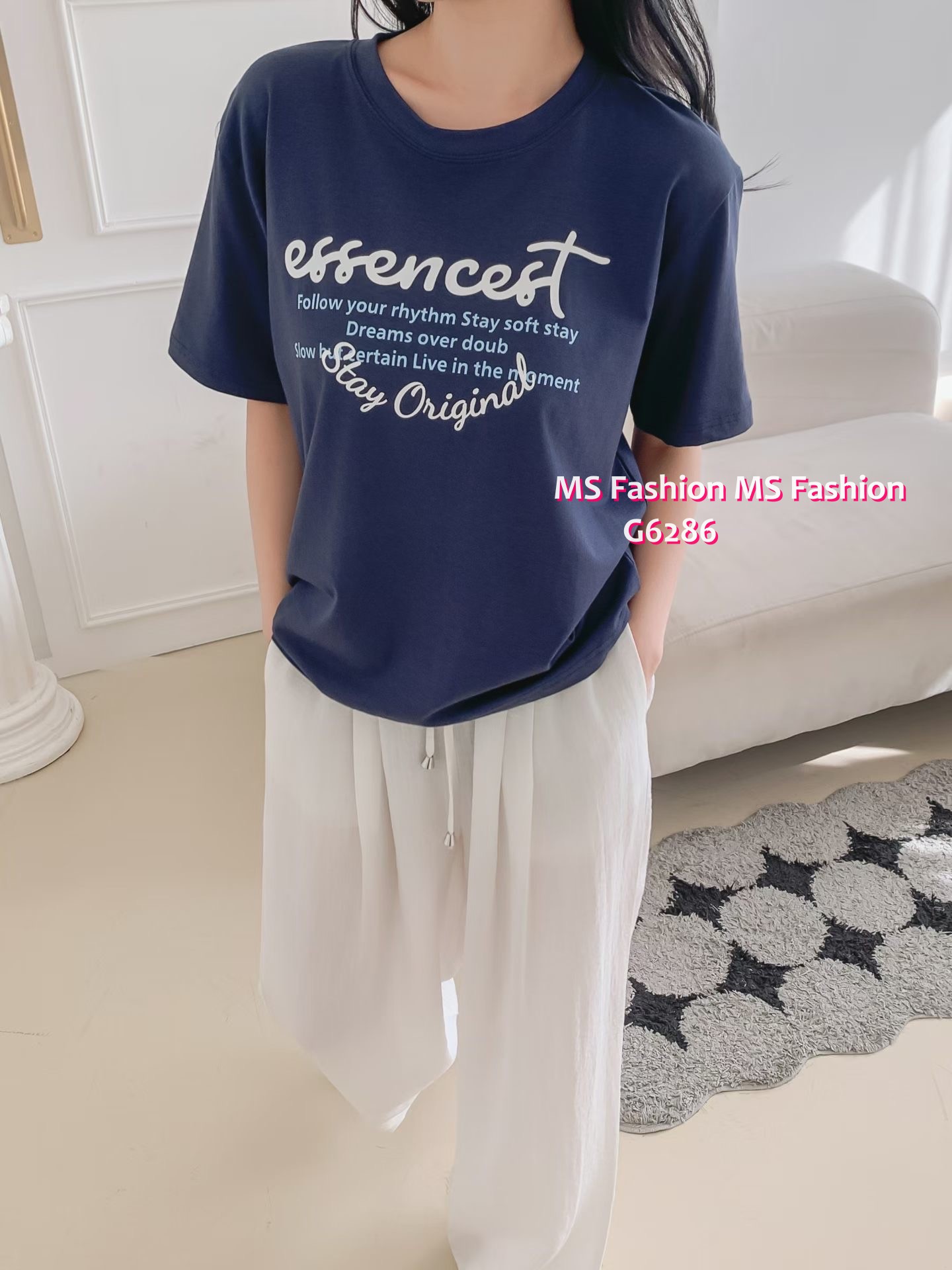 G6286 韓國🇰🇷靚字母print top