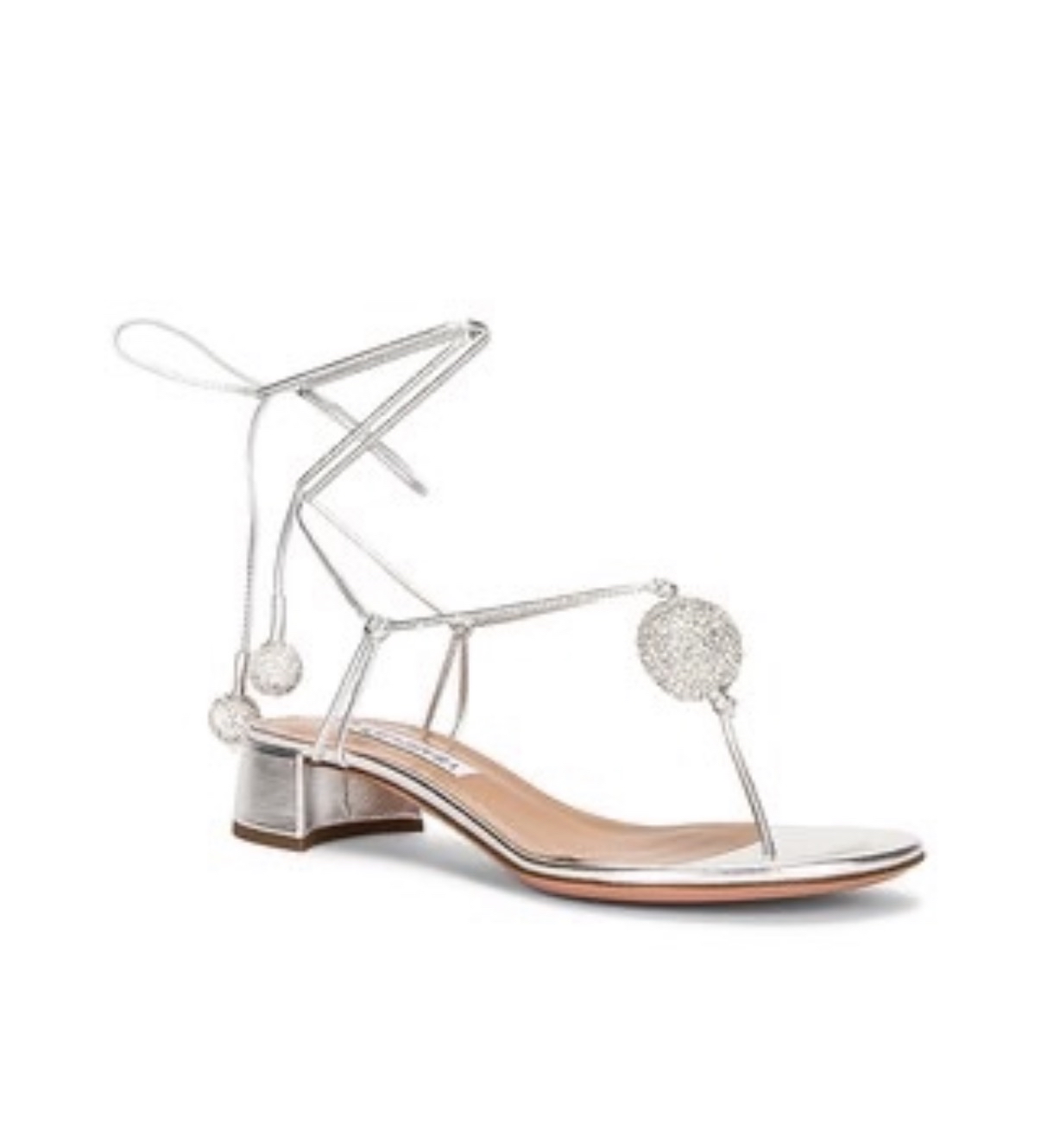 Aquazzura 銀色水晶涼鞋 37