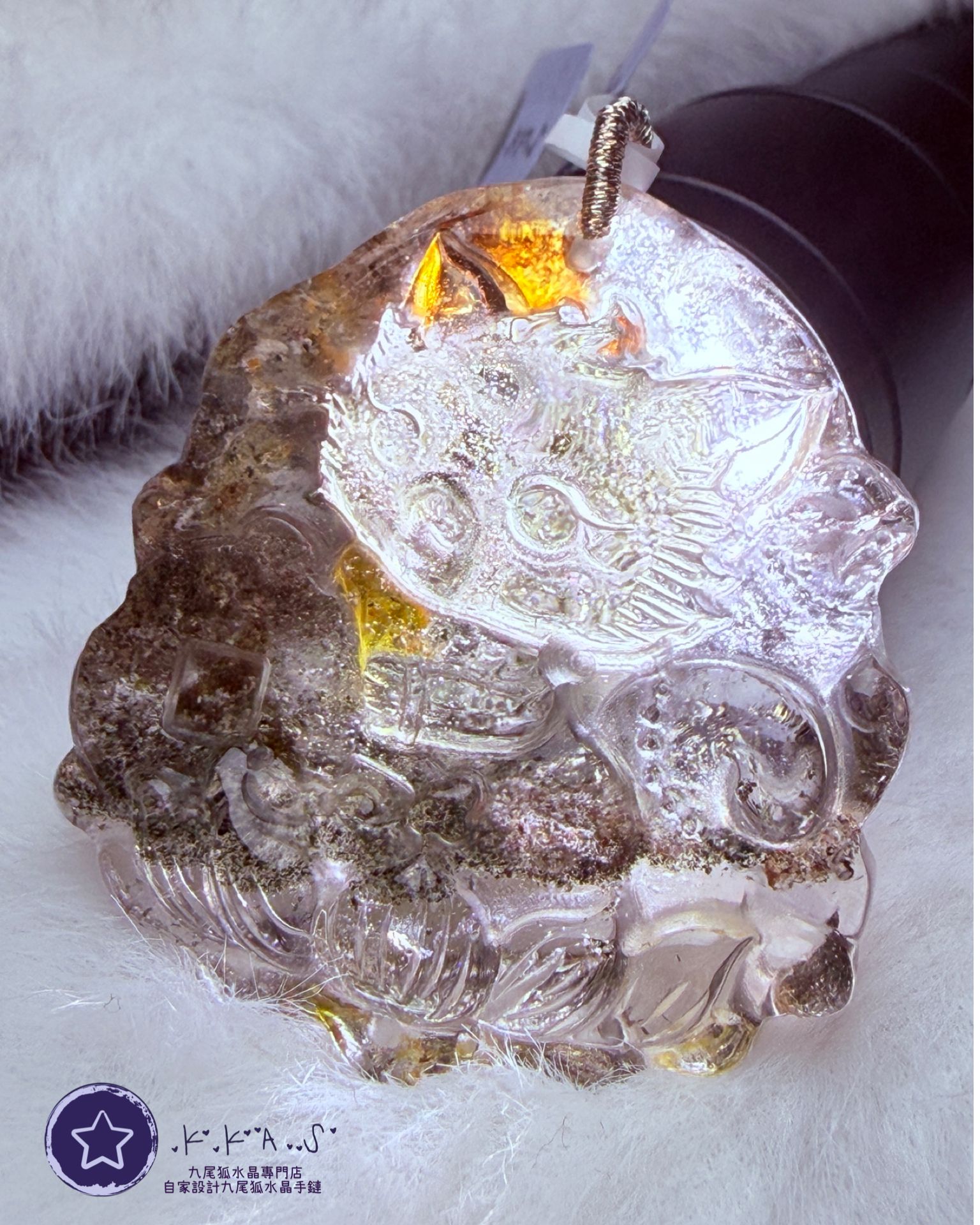 K00123 彩虹幽靈 錢幣狐 - 吊墜/手牌兩用款