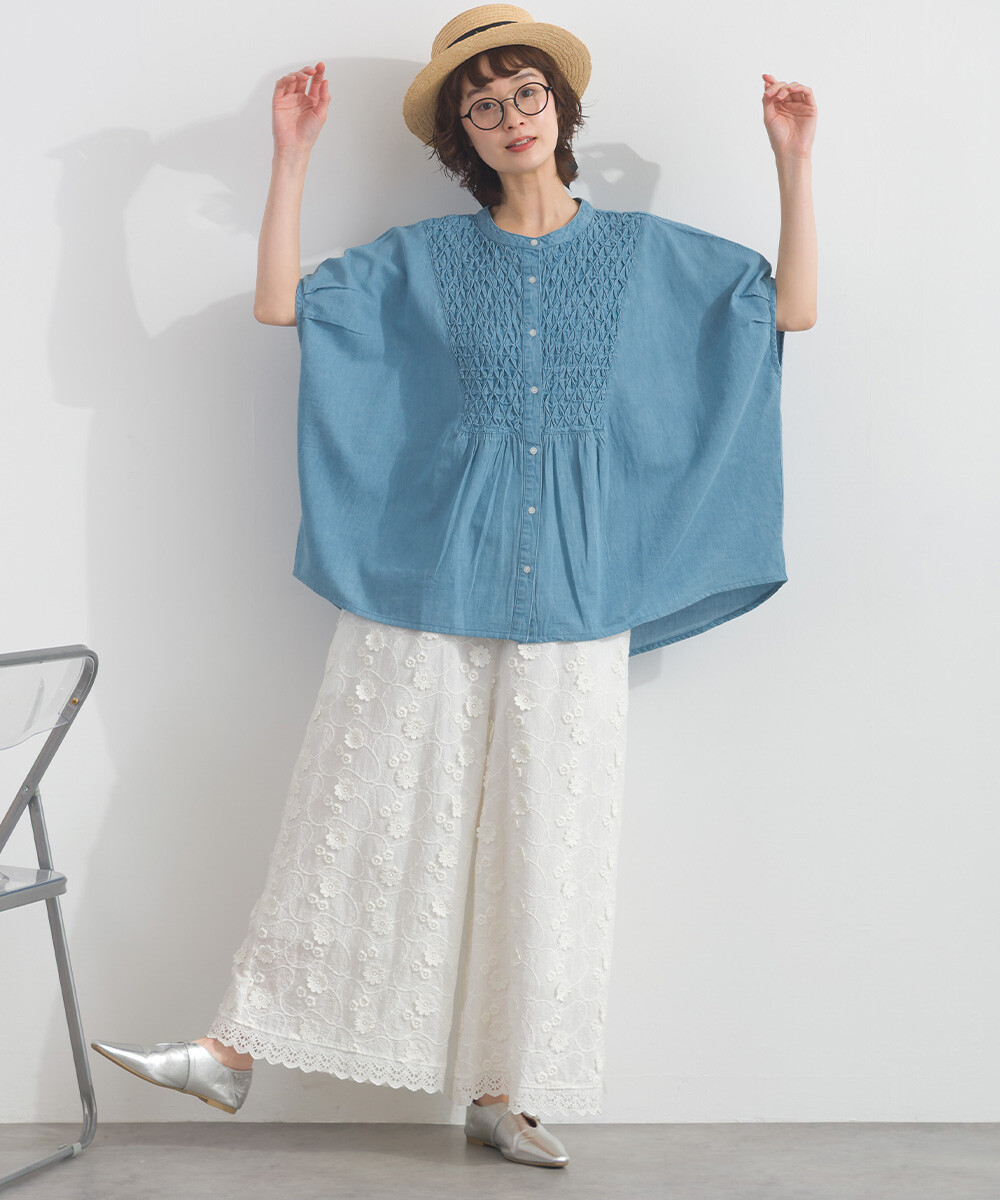 LP - 印度棉質鈕扣牛仔布襯衫 (淺藍色)