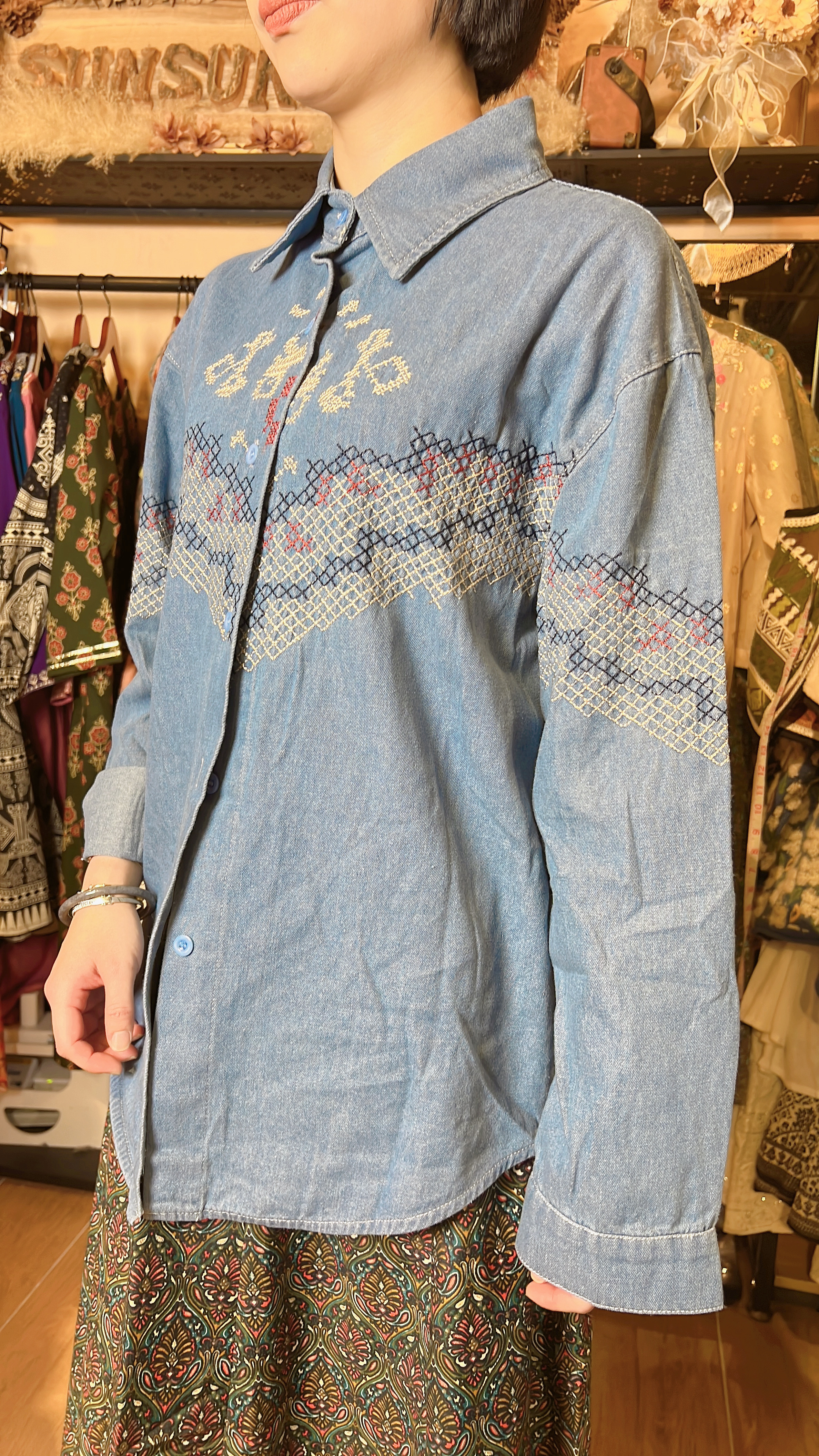 Blue cowboy Jacket / Top #1082