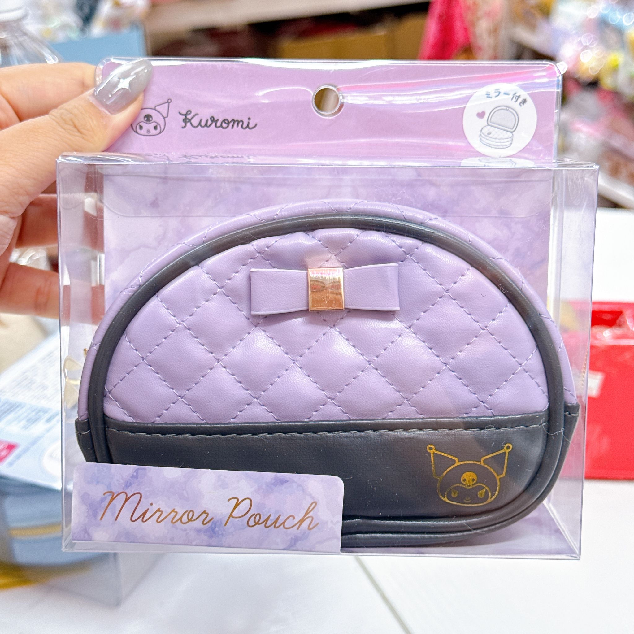 日本直送Sanrio Kuromi肉桂狗化妝袋連鏡