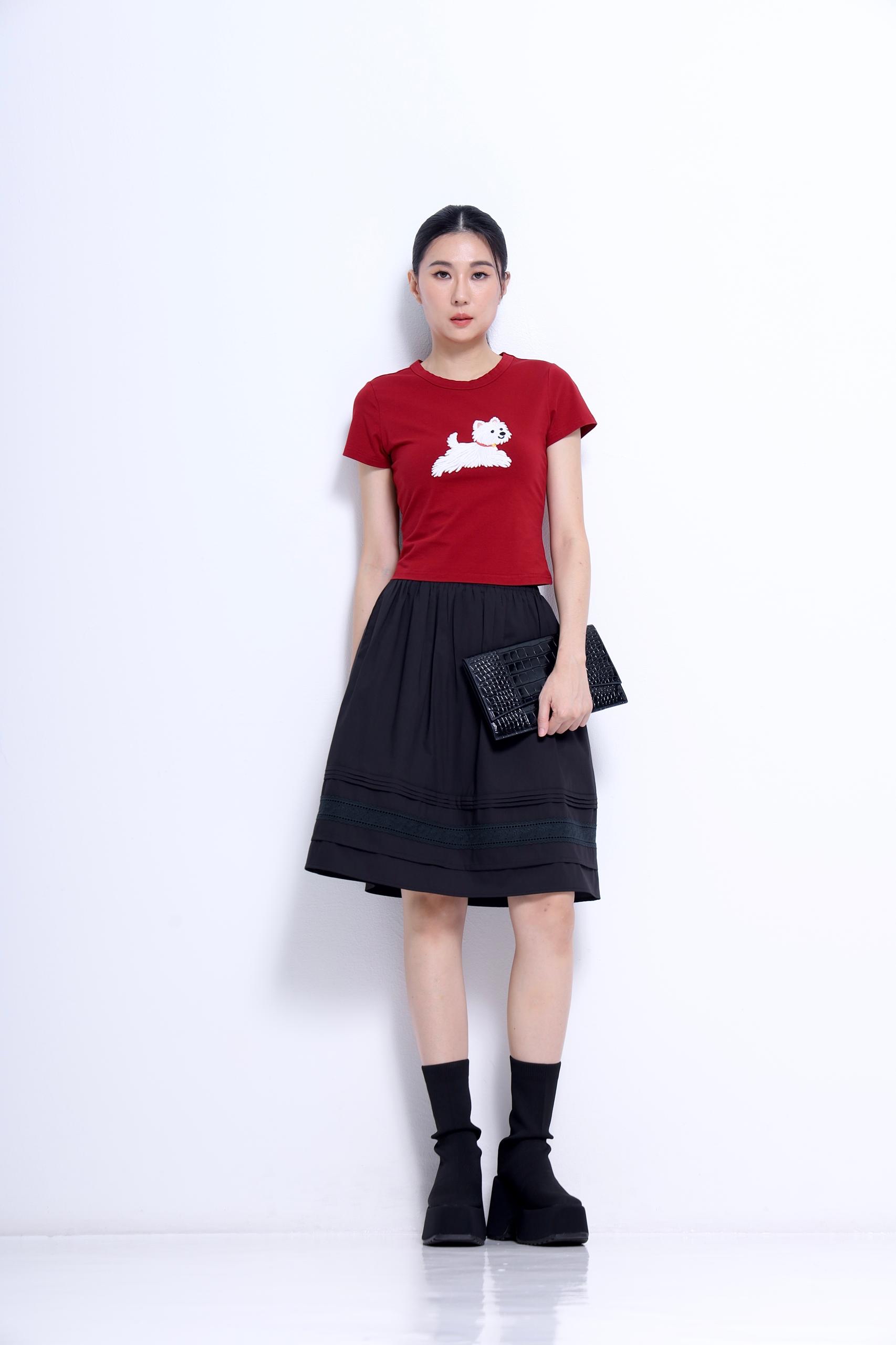 CB2782 Puppy Embroidery Top