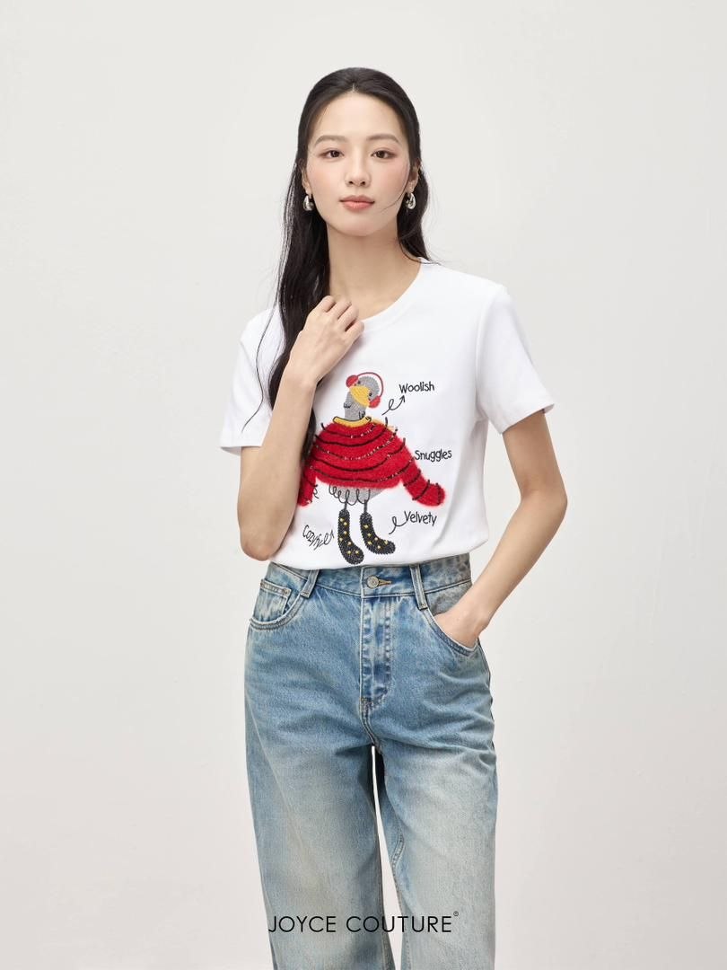 绣鸭修身T恤 T0063