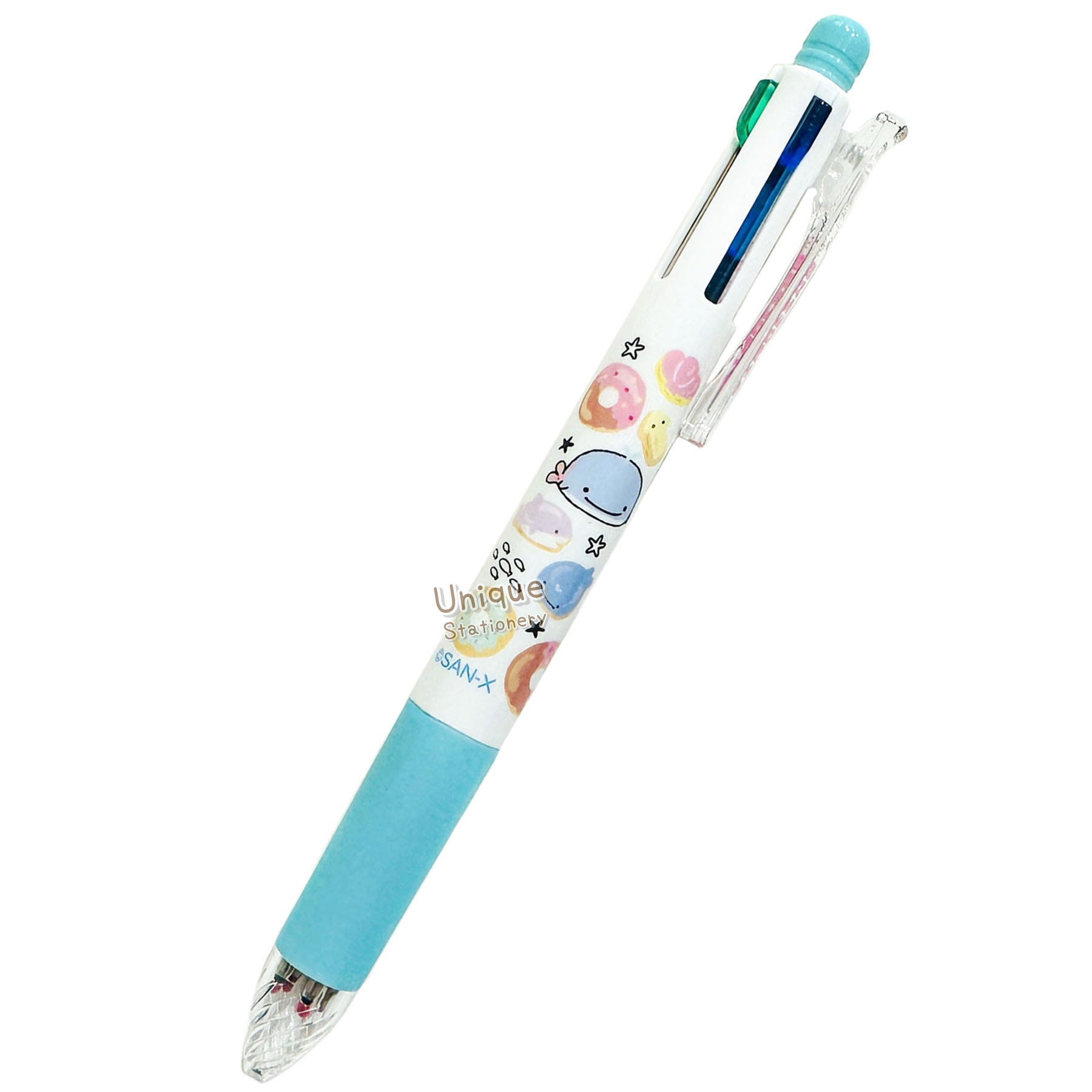 現貨｜San-X Jinbesan 鯨鯊先生 日本製 Zebra SARASA multi 4+1 多功能5用筆 4色啫喱筆+鉛芯筆 (PR16301)