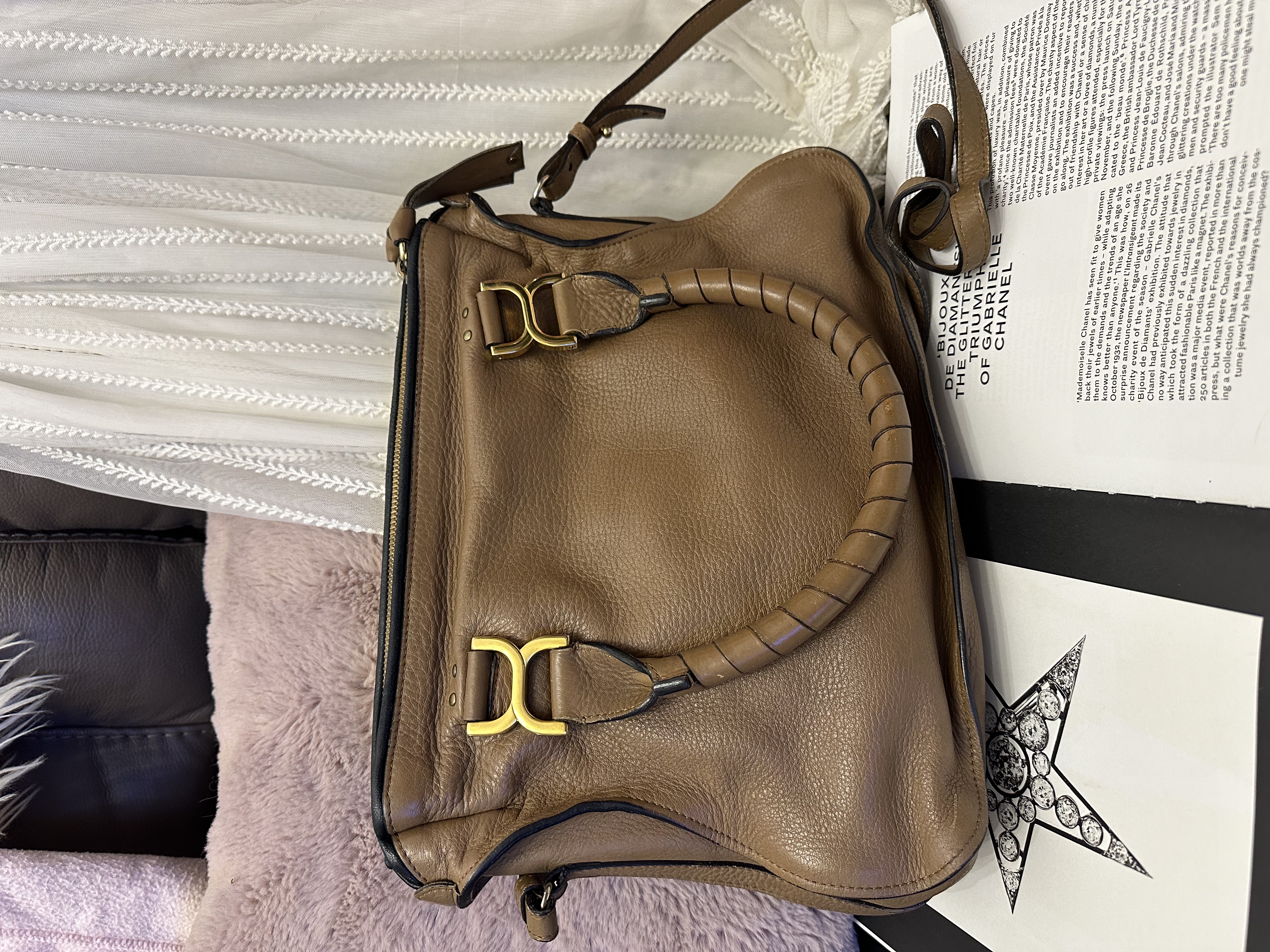 Chloe Marcie bag in tan color