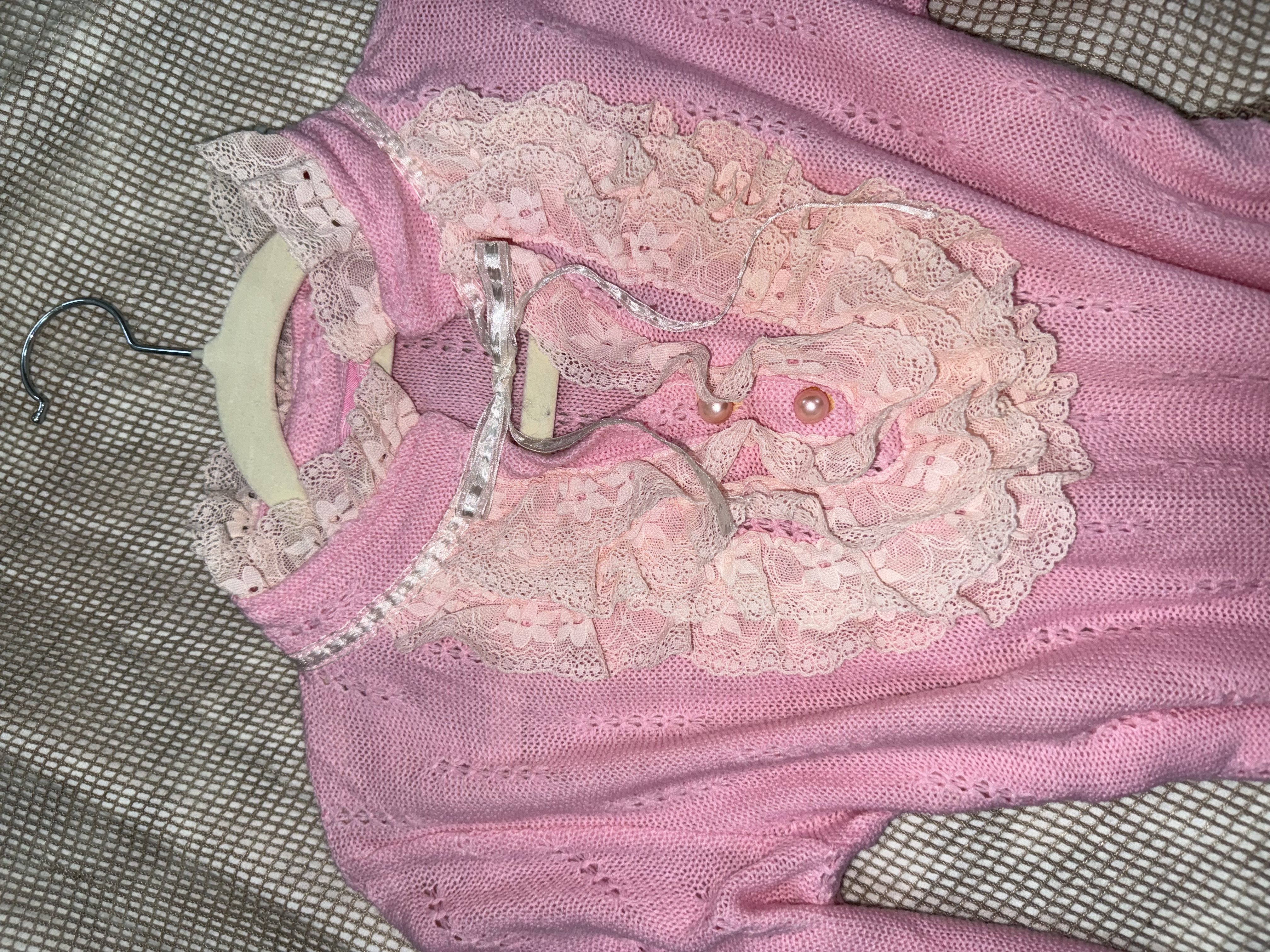 [On Sale] Pink Lace Knitting Sweater