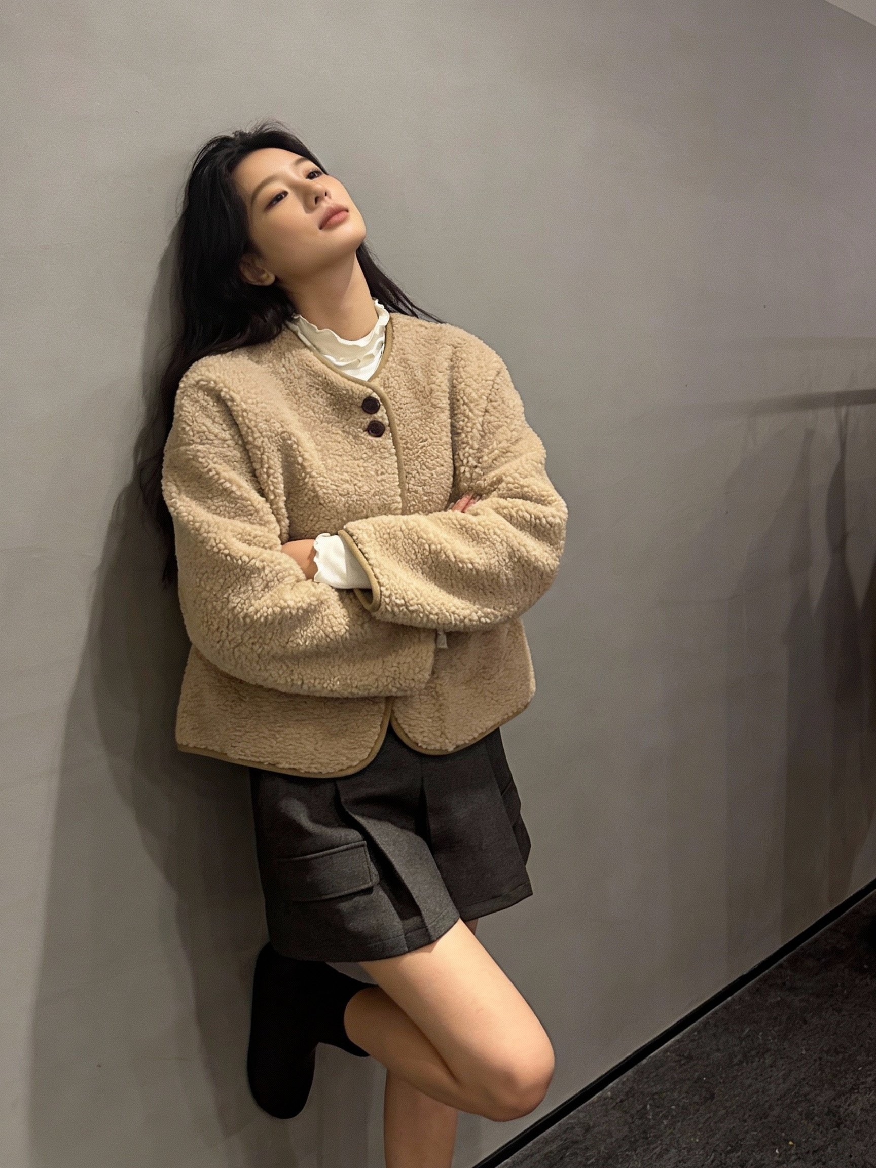 1860羊羔絨開襟褸