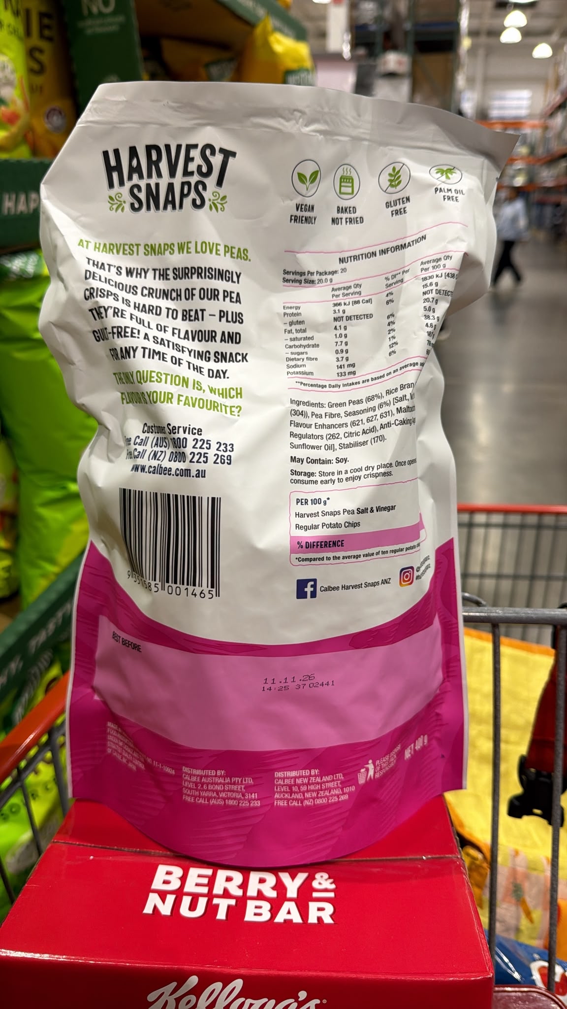 澳洲Costco 好味澳洲零食 Calbee – Harvest Snaps – 豌豆脆片400g 