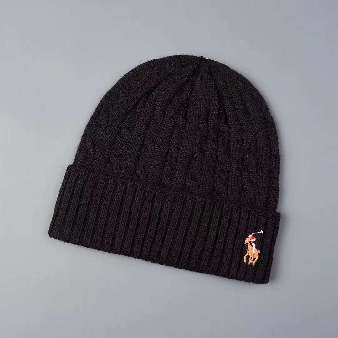  💯Polo Ralph Lauren Kabelgebreide Muts 彩色駿馬針織冷帽