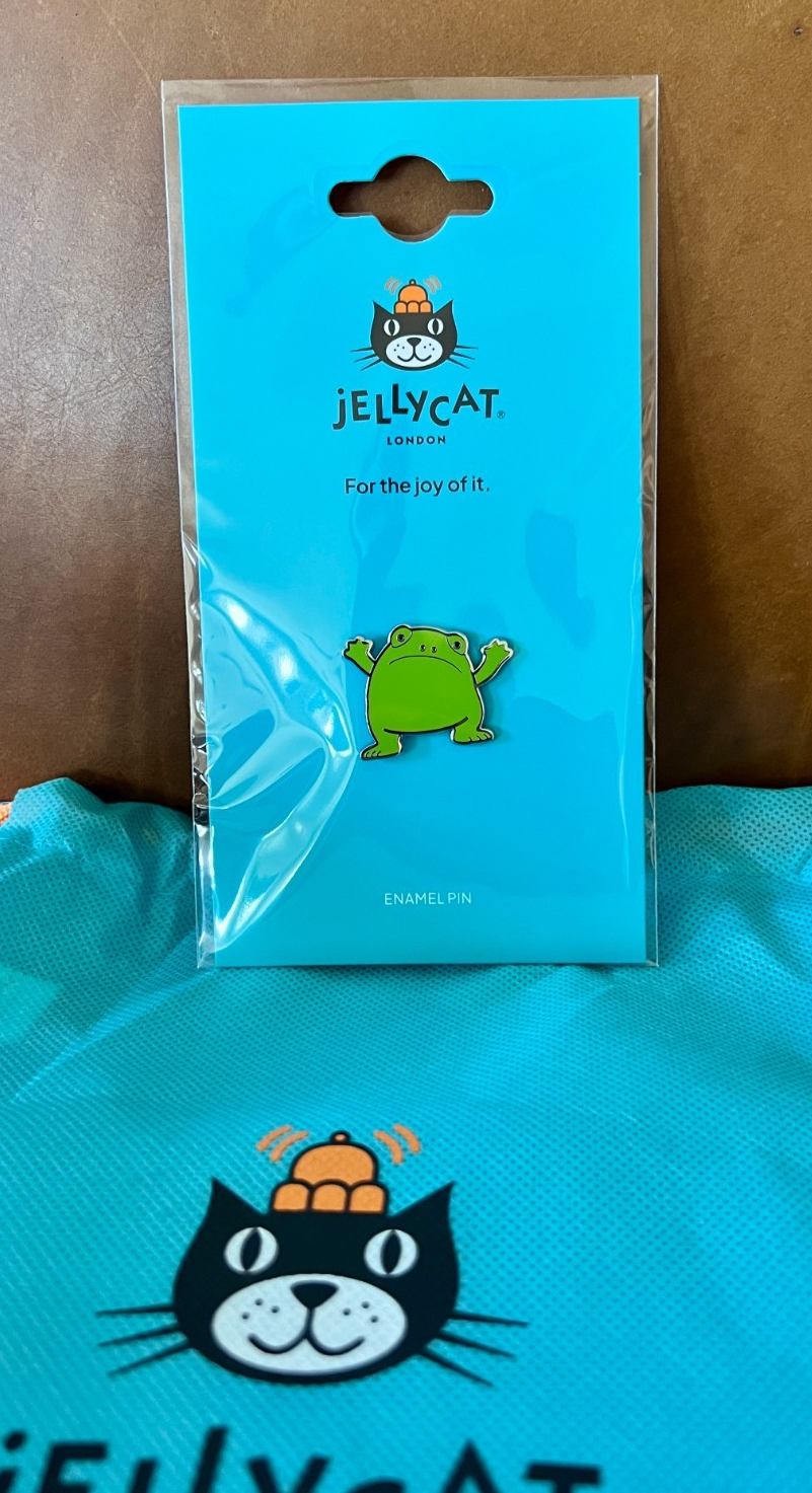 Jellycat Ricky Rain Frog Pin Badge 青蛙金屬胸針/徽章