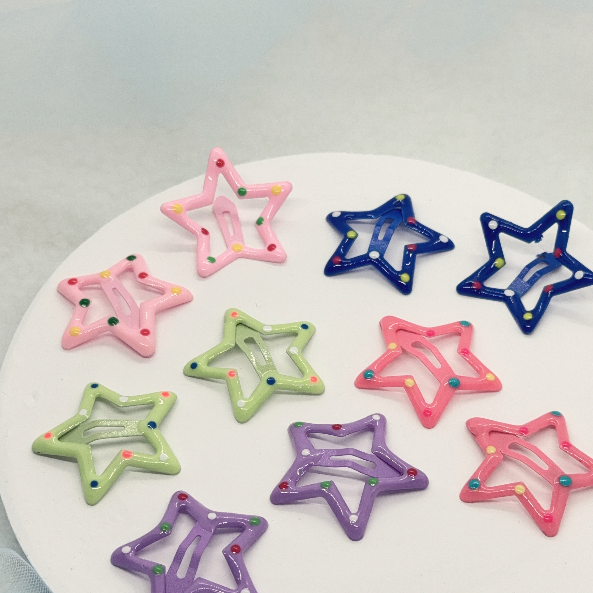彩色圓點造型 (set B) 3cm星星snap clip (10pcs/set)