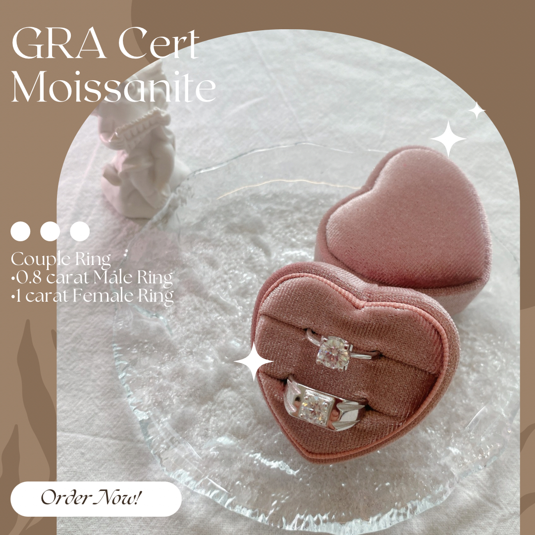 Moissanite Couple Engagement Ring Collection 【FREE Size Adjustable】