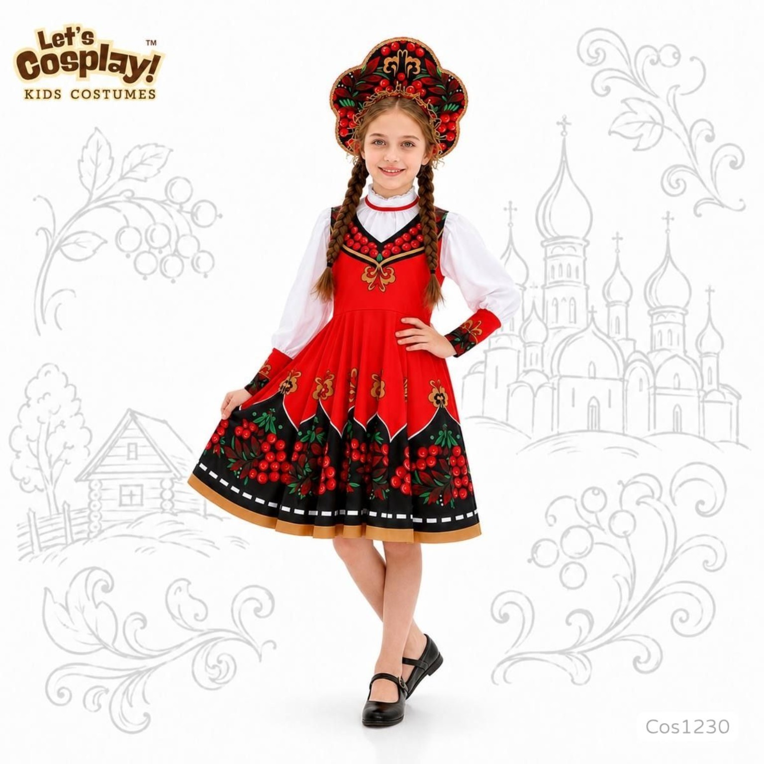 俄羅斯女童民族服裝 Russia Girl Costume International Day 角色扮演