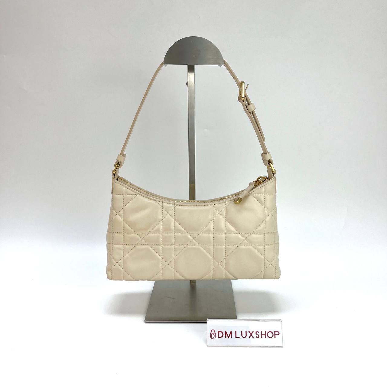 Dior White Miss Caro Mini Hobo Bag GHW