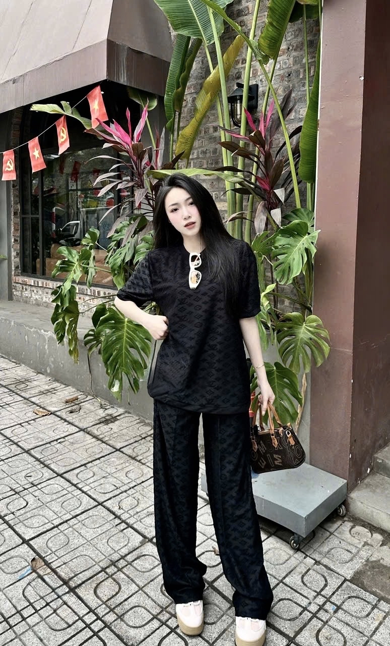 休閒印花两件套