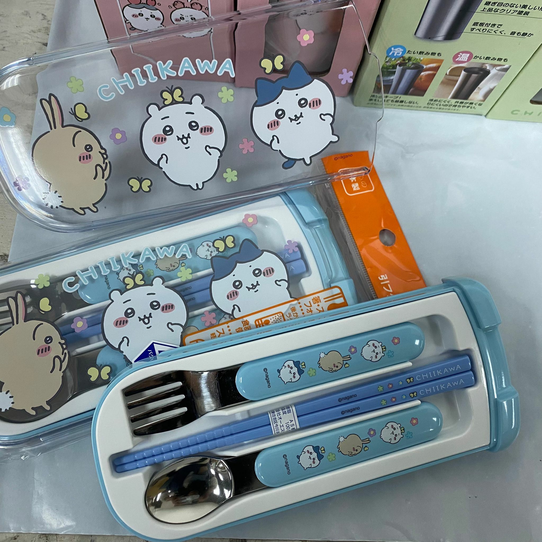 日本直送 Chiikawa 抗菌兒童餐具套裝 (藍色) - 1套 現貨