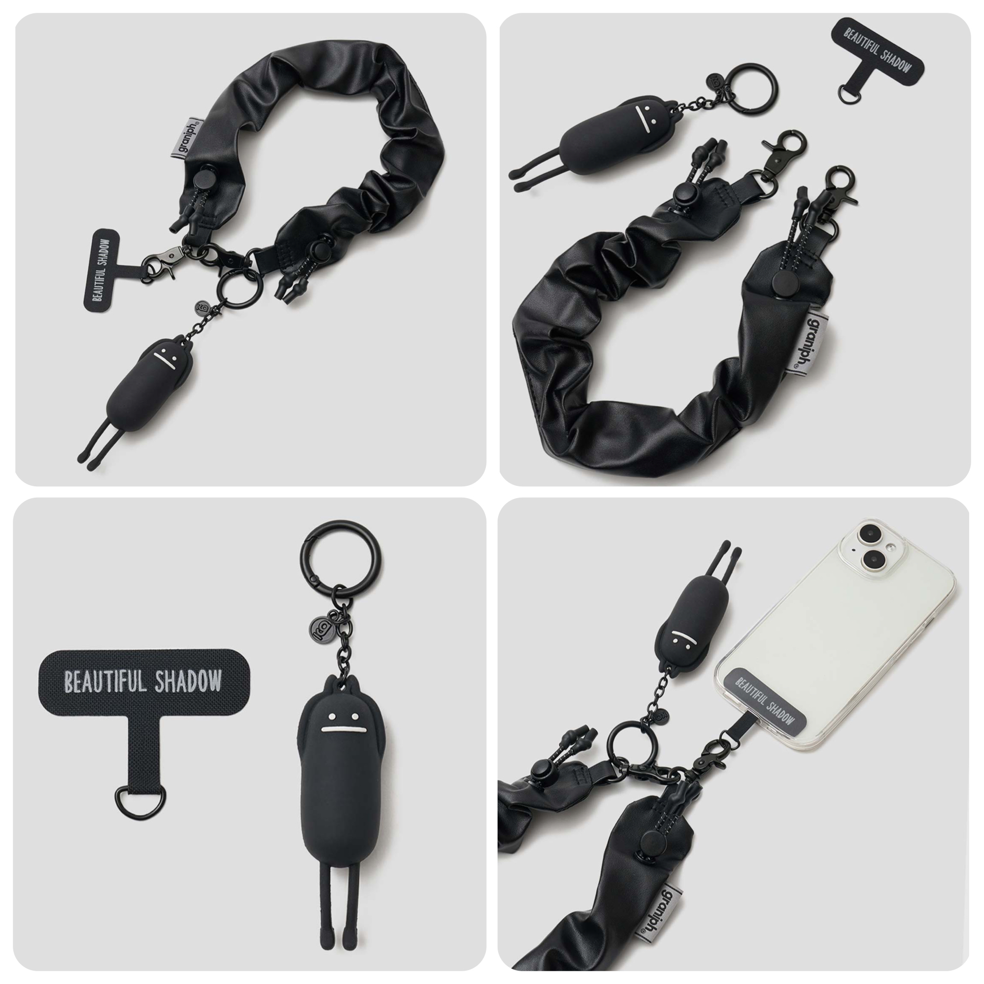 日本預訂📍日本黑豆人立體吊飾電話手帶/斜咩帶