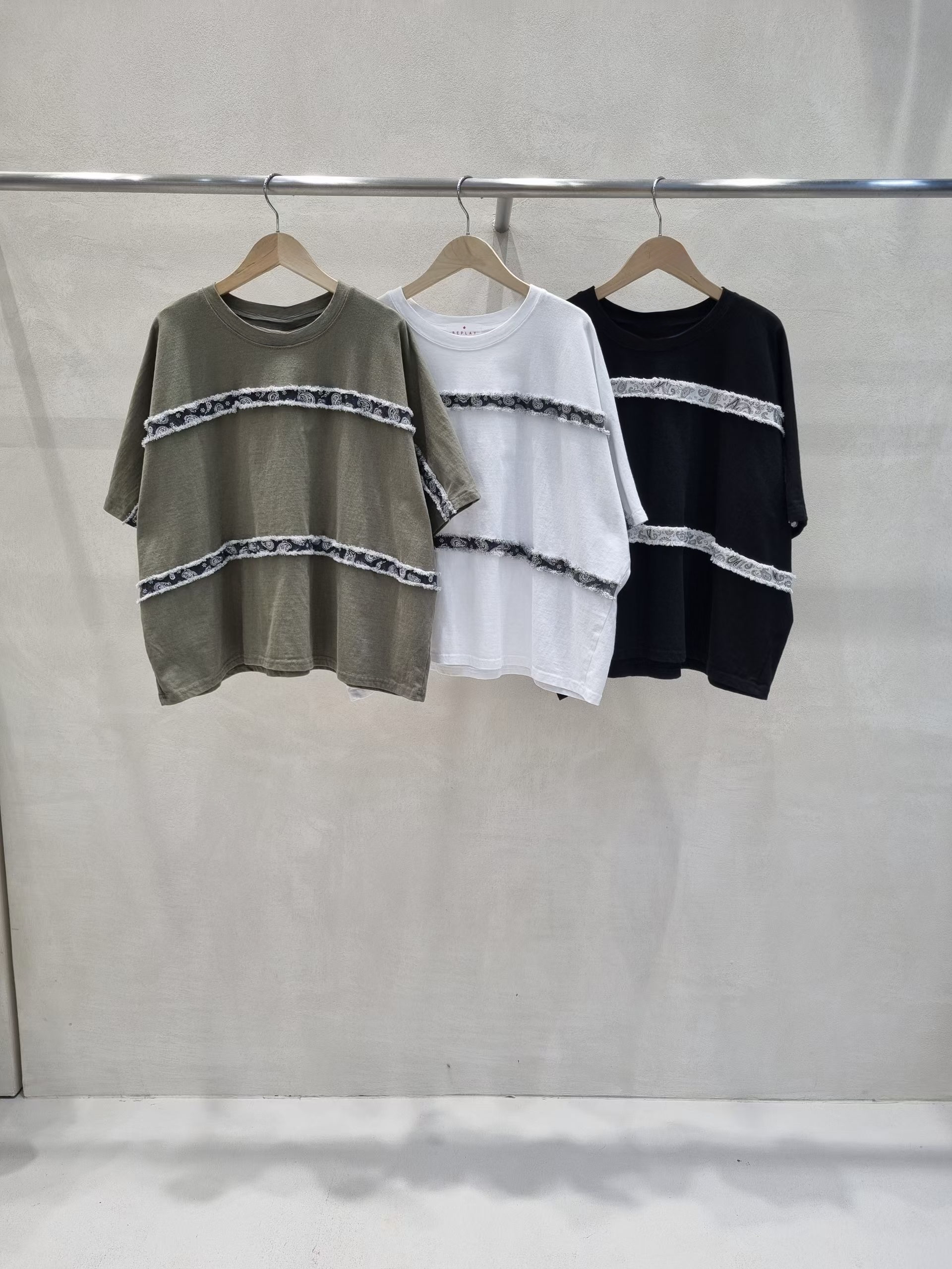 連線優惠- RE 併腰果花布top