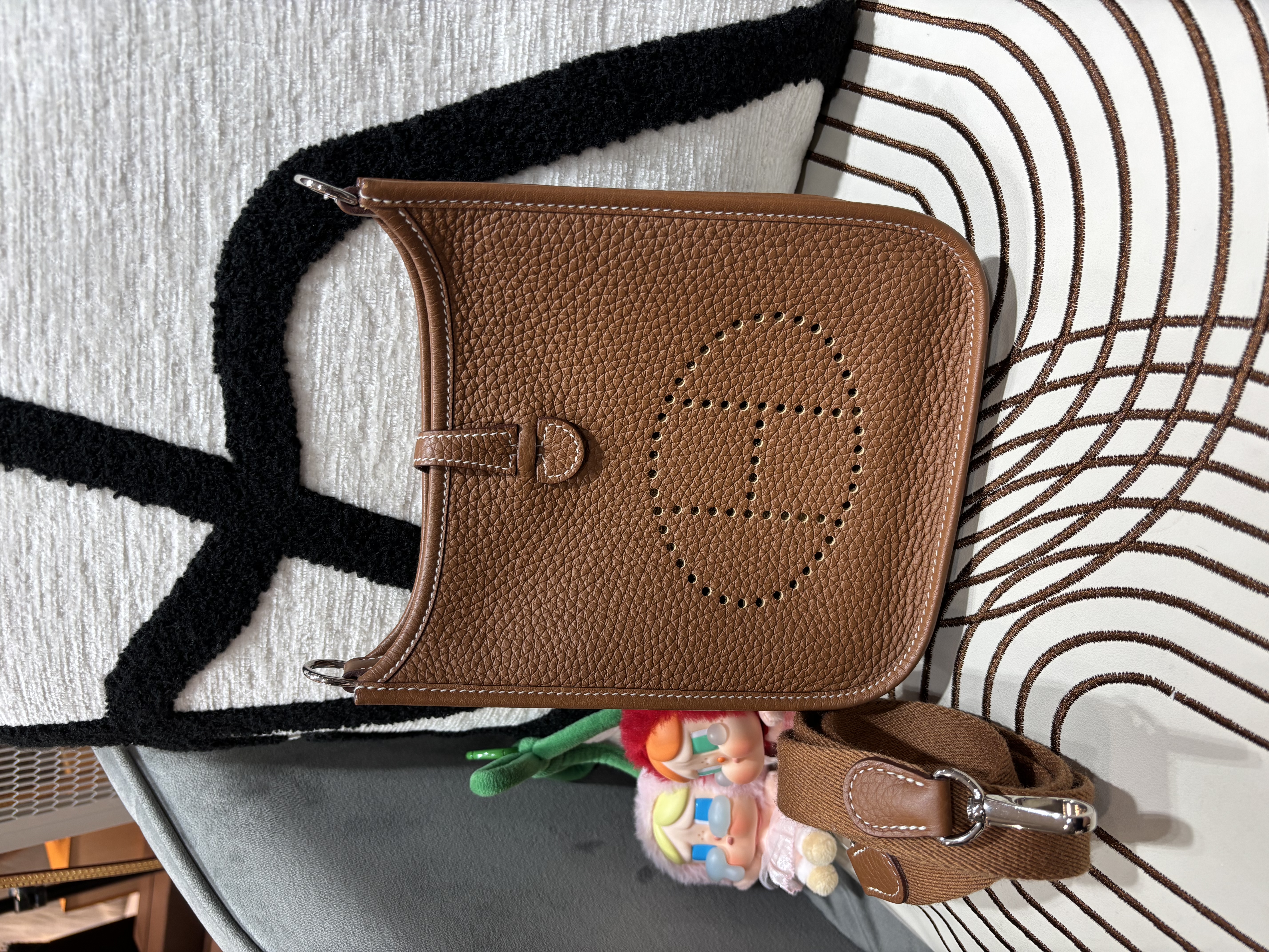Hermes mini evelyne,Gold STAMP B ,100%Authentic,98%new ✅dust bag ✅box
