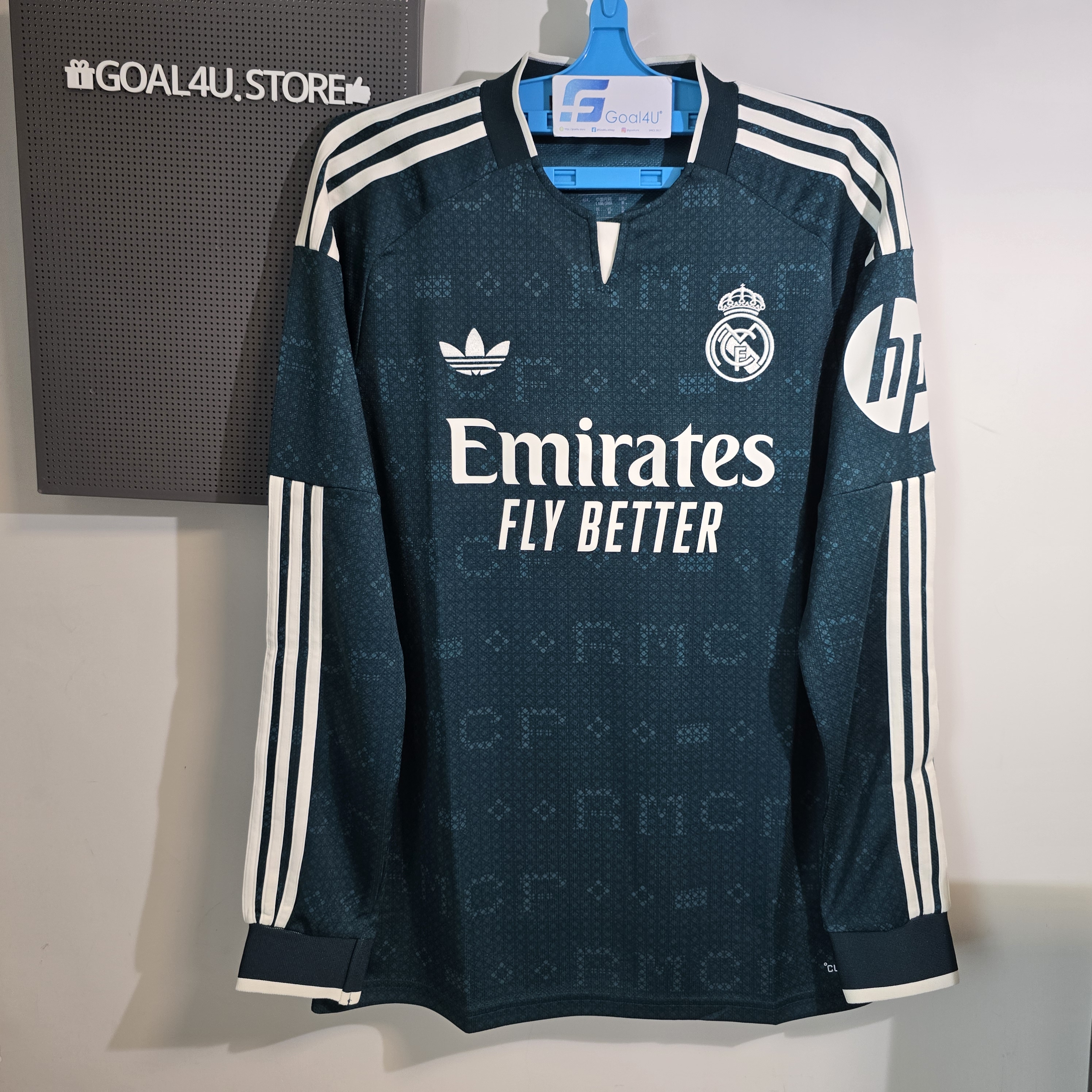 💚典雅的暗綠色調 Adidas Real Madrid 皇家馬德里 2026-27 作客長袖球迷版球衣 (可加印字章) KC3970