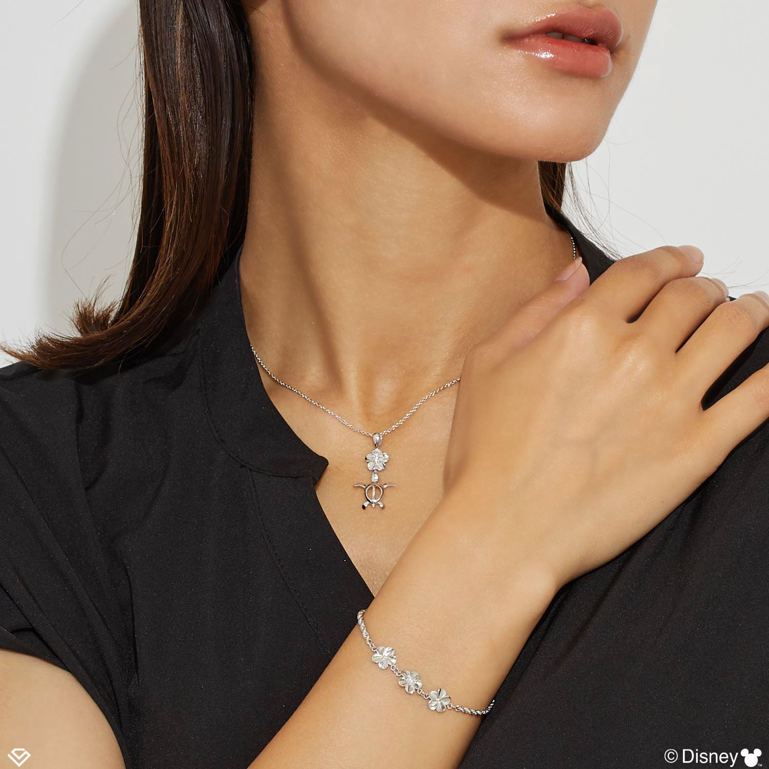 📦訂購 日本限定 LARA Christie Disney 迪士尼 Mickey Mouse 雞蛋花 米奇老鼠 925銀製手鏈