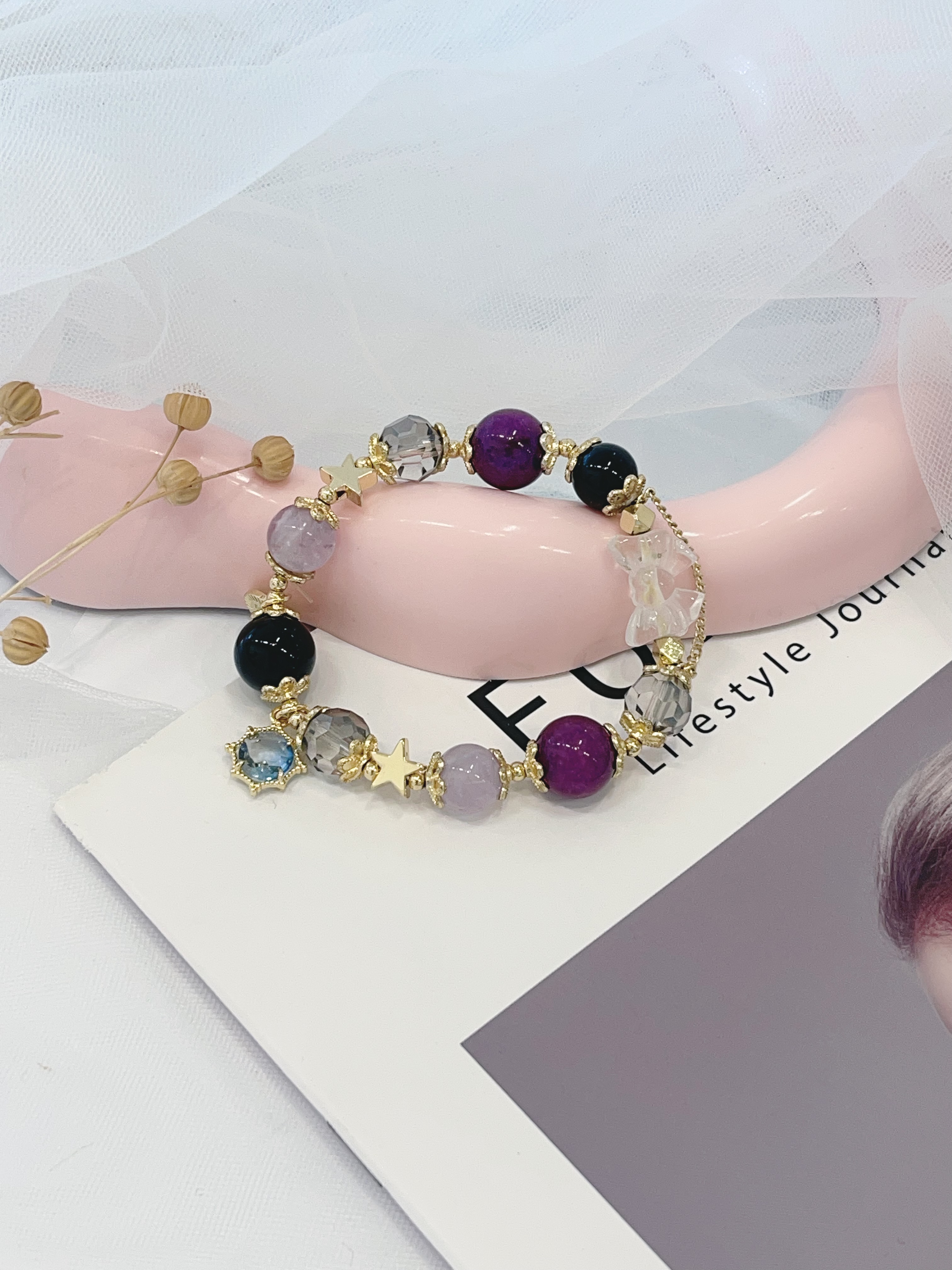 🌌 紫水晶 × 黑曜石 × 白水晶 Amethyst & Obsidian & Clear Quartz ｜Good Luck 星愿