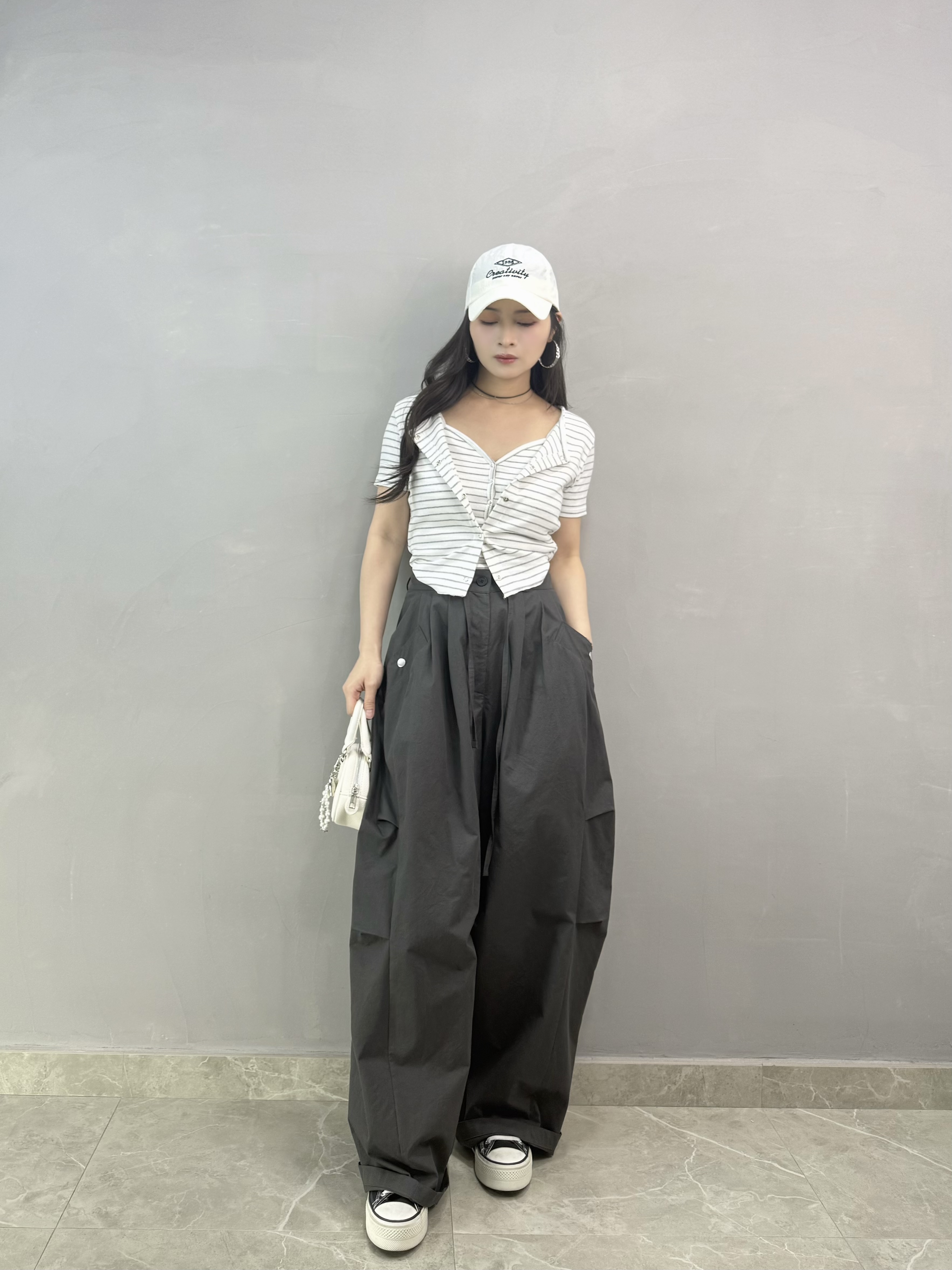 W77 橫間吊帶bra top+外套Set