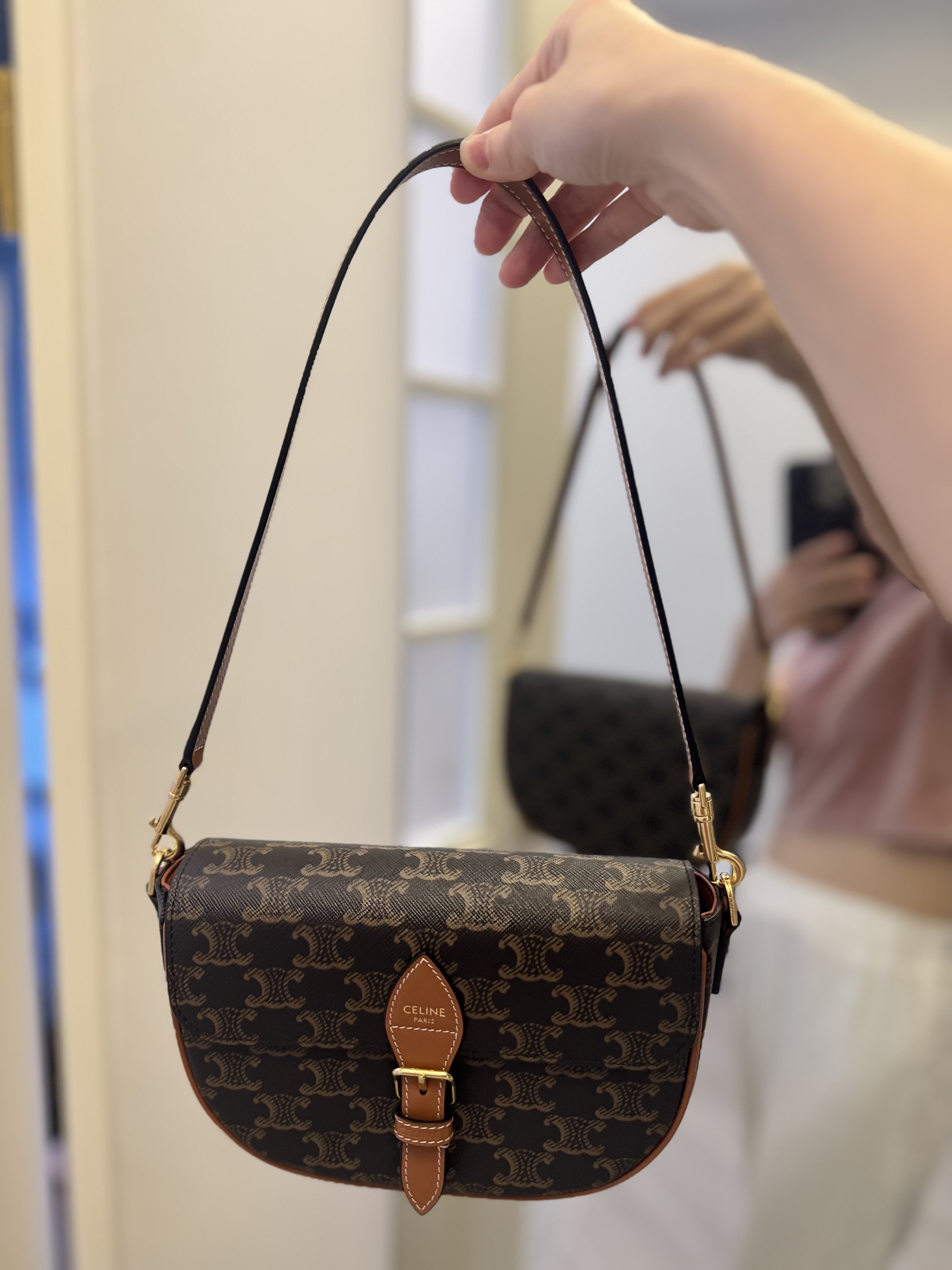 未使用品 Celine Folco 2用手袋 Canvas