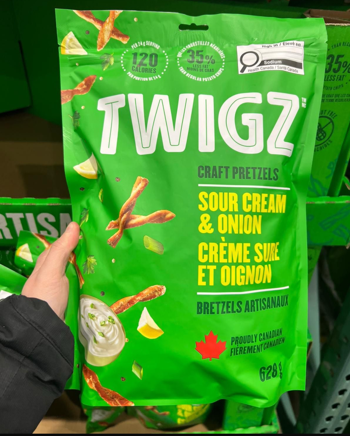 加拿大直送 Twigz 美食酸忌廉洋葱味脆餅條* 大包裝(628g)