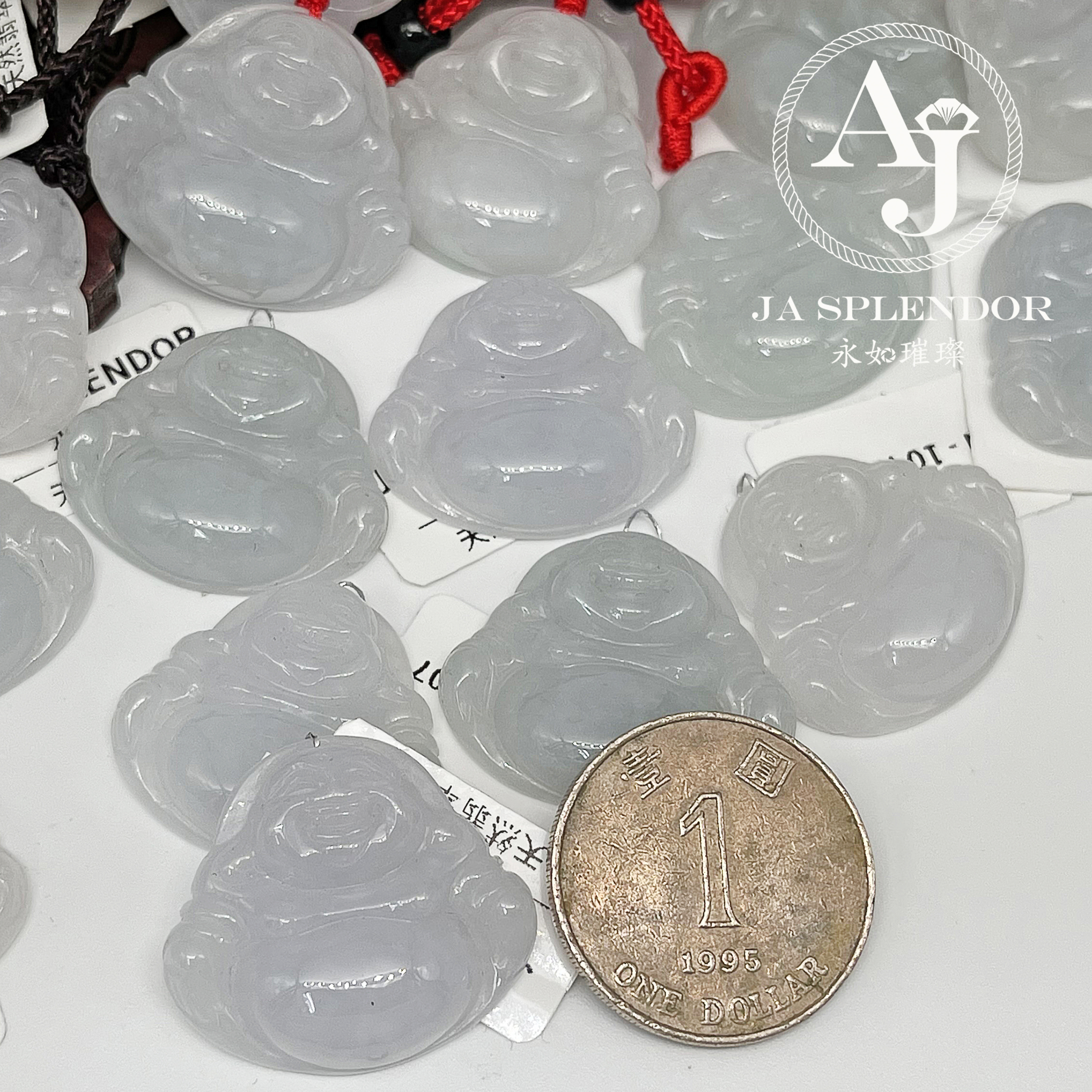 JN-1068 天然翡翠A玉 冰糯笑口常開大佛公吊墜