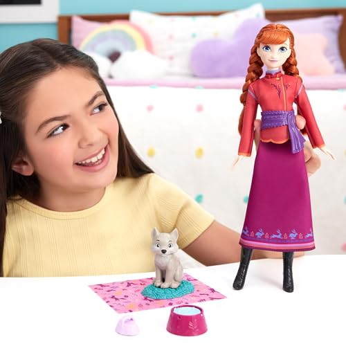 Mattel Disney Frozen 魔雪奇緣 Anna 安娜公主與小狼寶寶公仔套裝｜Animals of Arendelle 角色扮演玩具｜3歲以上