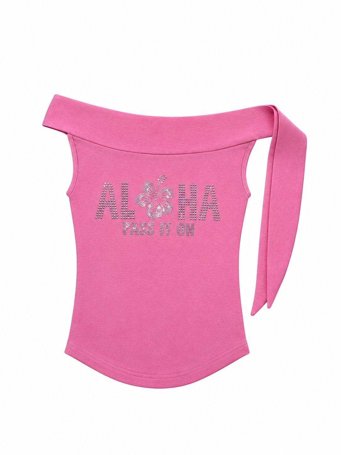 Rhinestone Off-Shoulder Top