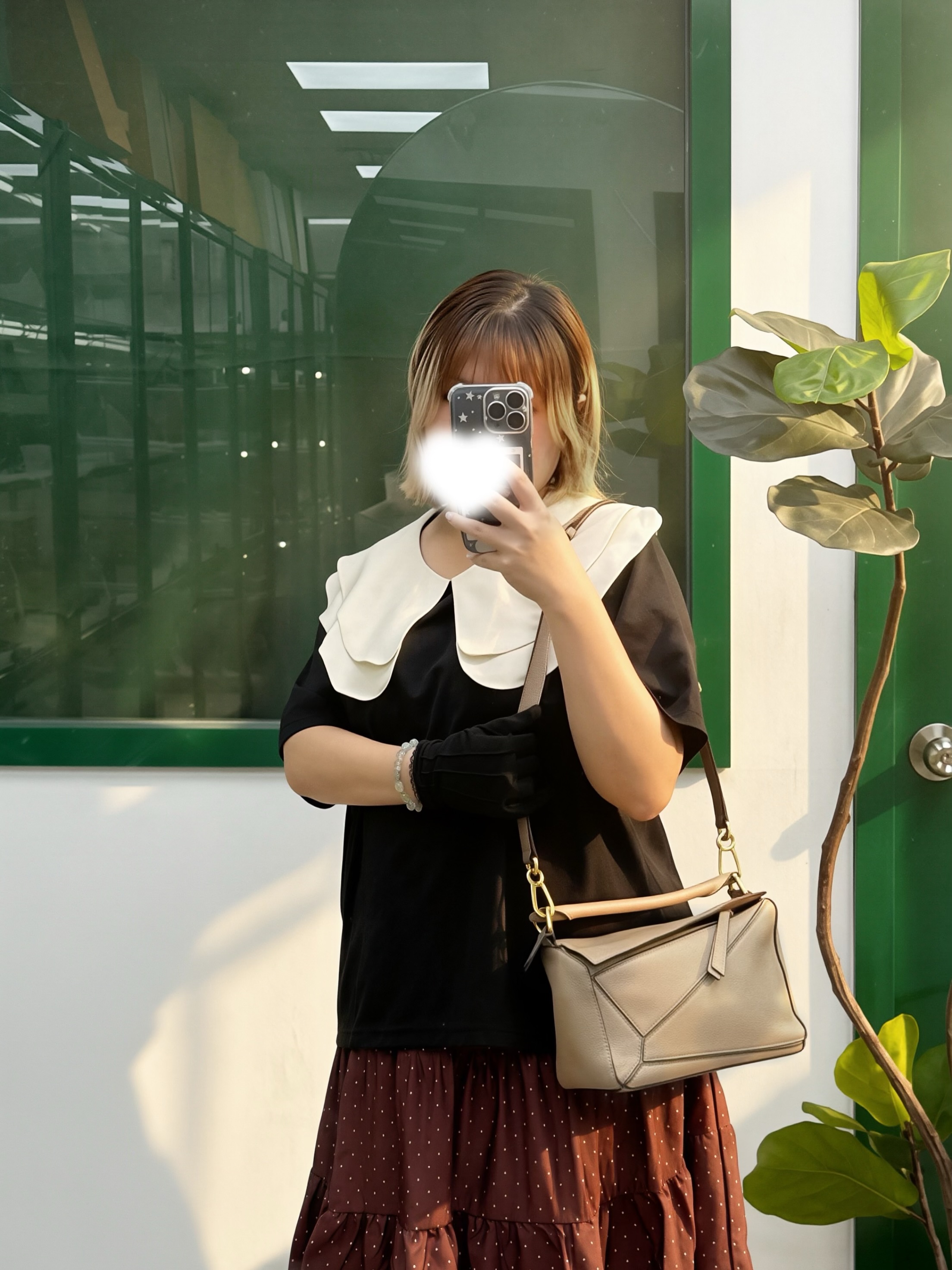 Loewe✨PRE OWNED 💥Small Puzzle沙金色 手提單肩斜肩包🤎