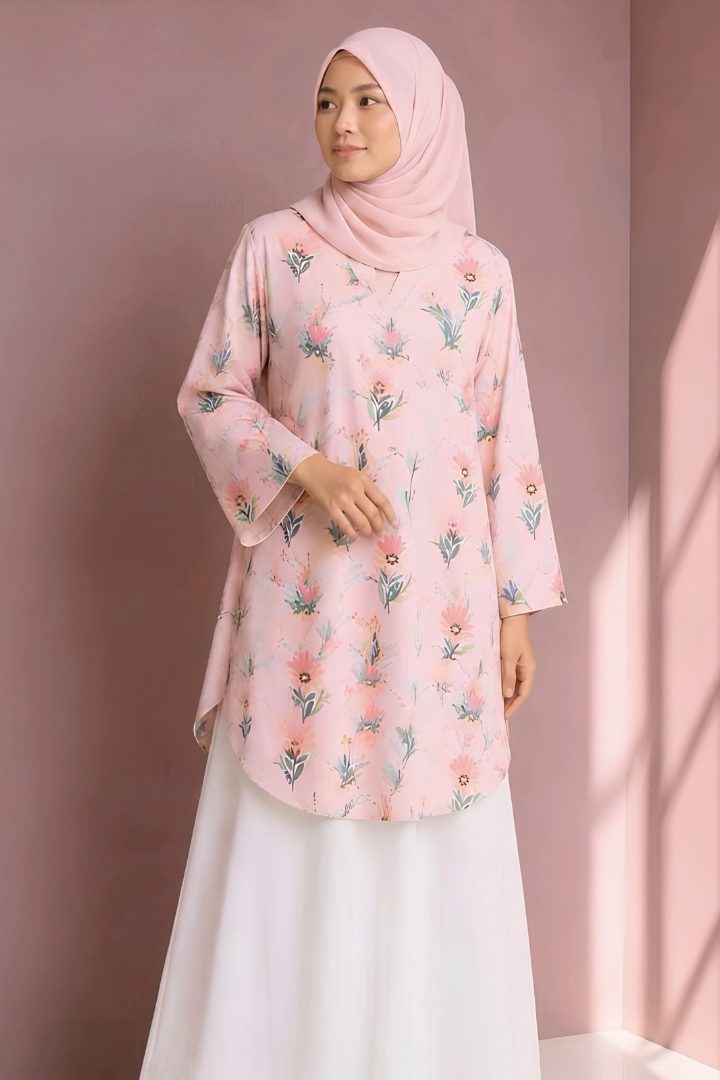 TUNIC Basic in Pink Flower
