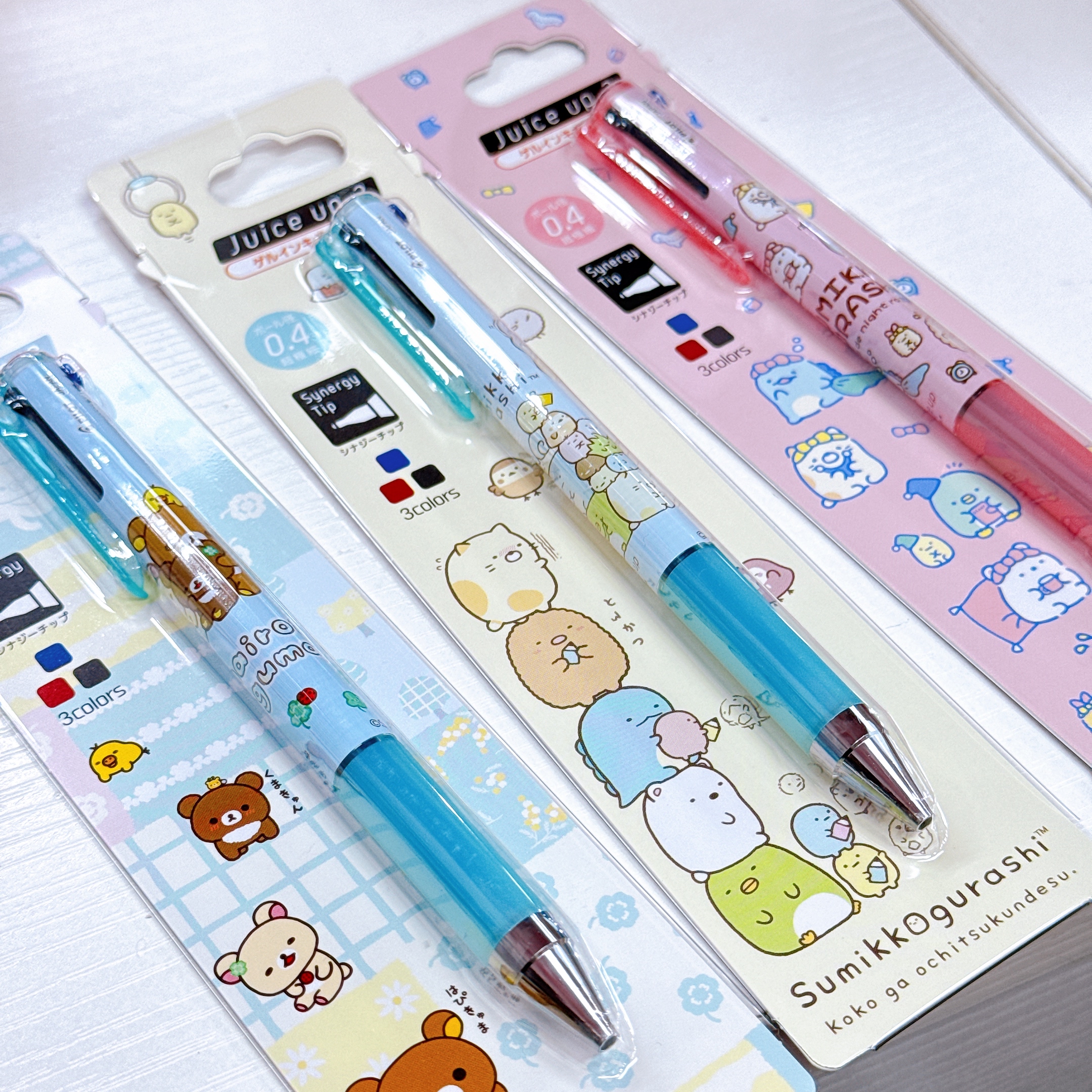 日本直送日本製造 鬆弛熊角落生物juice up 0.4 三色筆