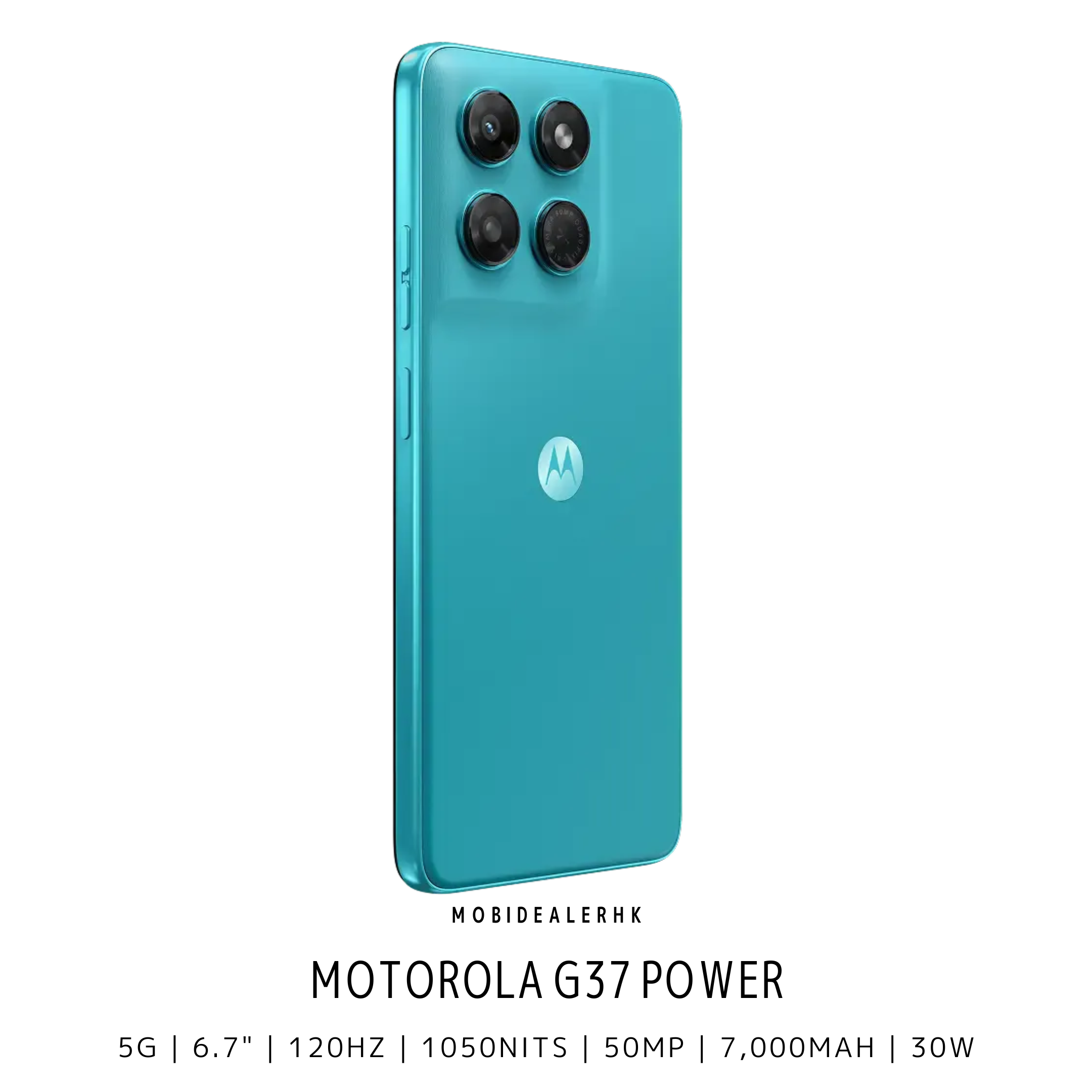 Motorola G37 Power | 5G | 智能手機 | 7000mAh 超大電量續航 | 5000 萬像素 AI 相機 | 120Hz 超亮大螢幕 | 30W 快充