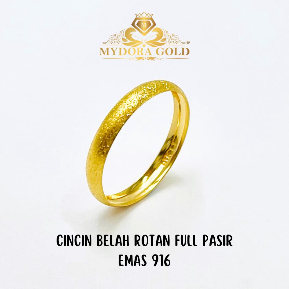 MYDORA Cincin Belah Rotan Full Pasir l EMAS 916/22K