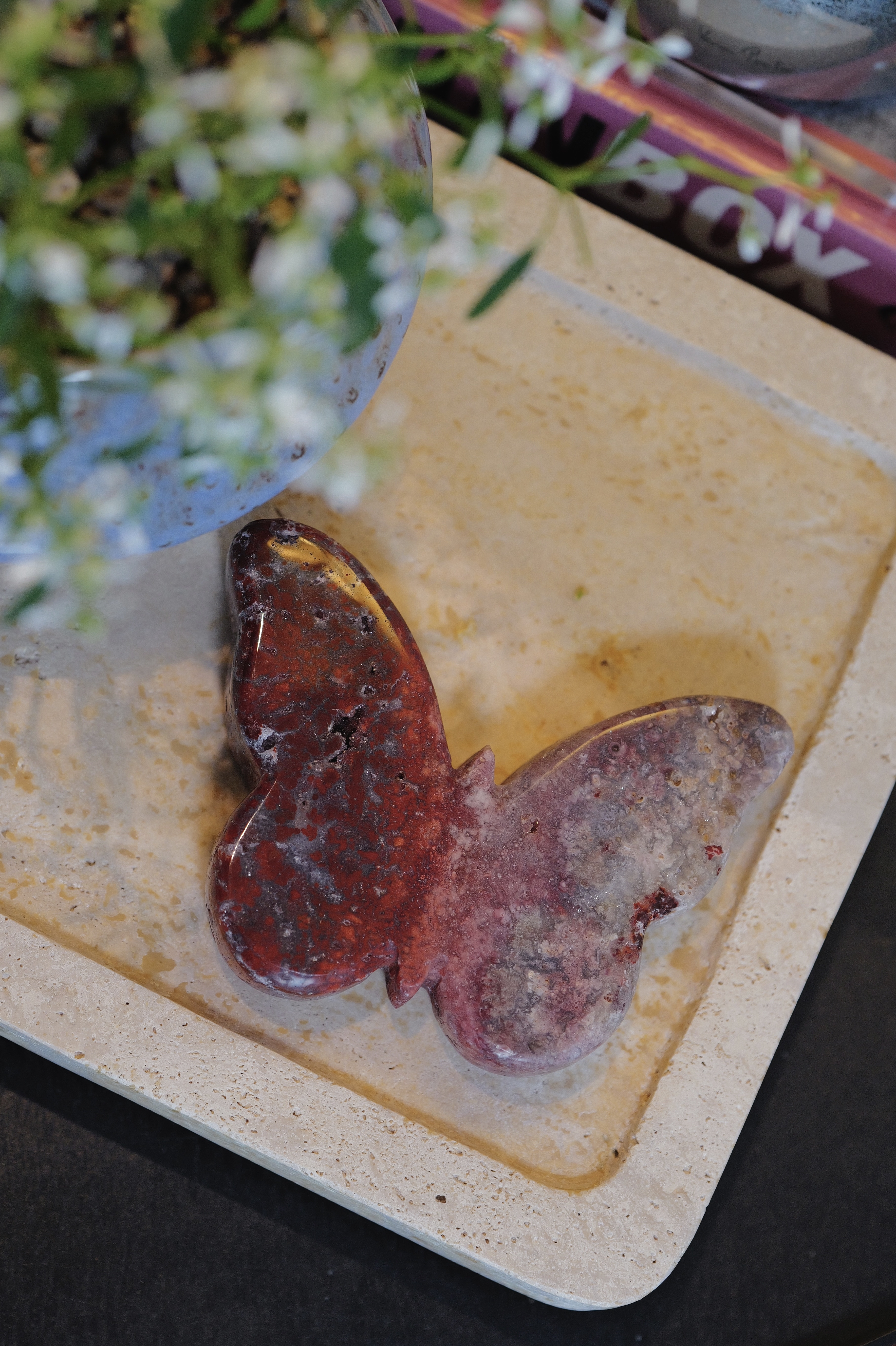 ༒ 11.2cm RED JASPER BUTTERFLY ༒  JA.7048C3AG3A8-RA20*5em