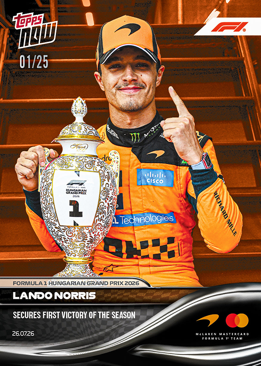 Lando Norris - 2026 F1 Topps Now #51 Hungarian GP 贏車卡【團購】